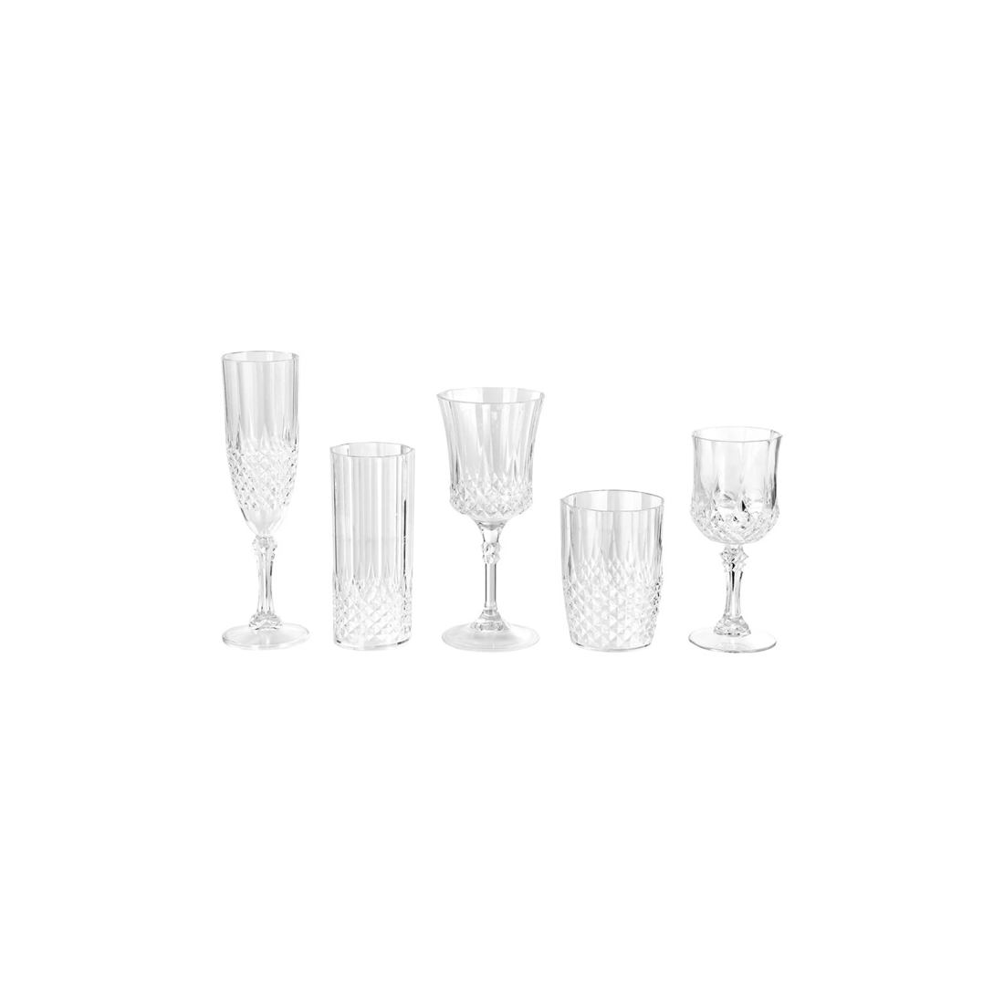 3 Lemon & Lime Crystal Deco 230ml Plastic Champagne Glass Sparkling Wine Flute
 - Clear, 3 of 4