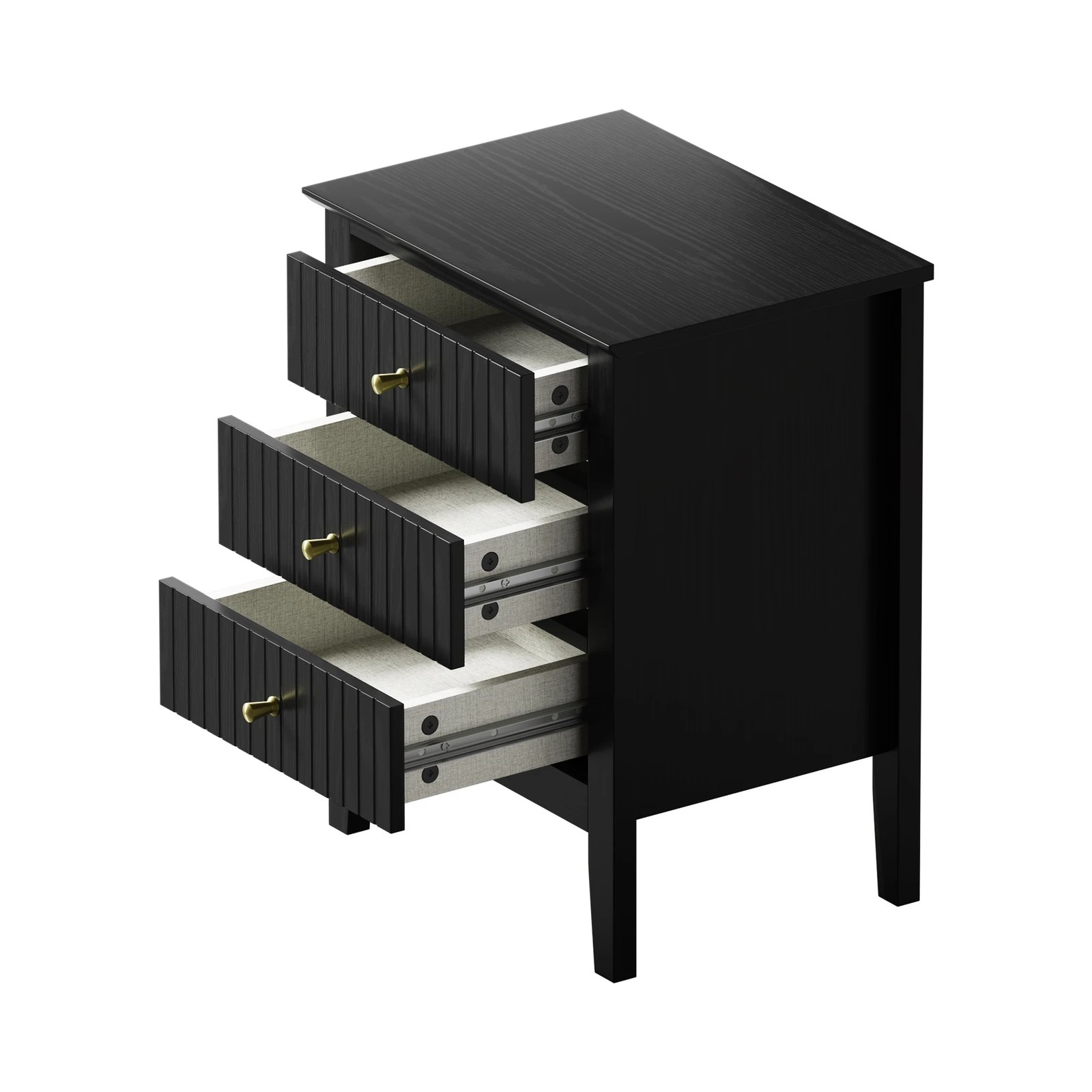 8 Oikiture Bedside Tables Set of 2 Side End Storage Furniture Nightstand - Black, 8 of 9