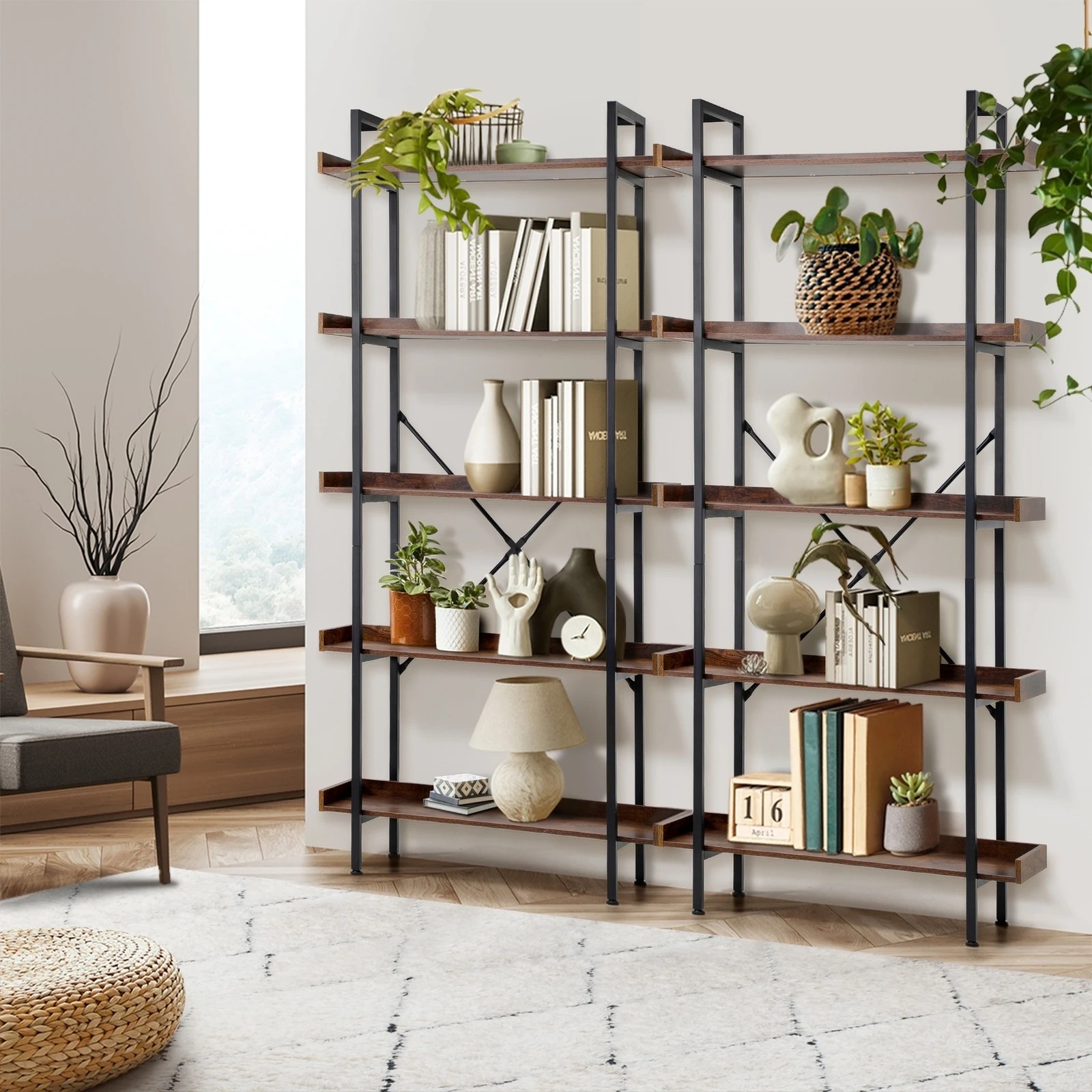 3 Oikiture Display Shelf 5-tier Bookshelf Shelves Storage Bookcase Stand Rack 80cm
 - Multi, 3 of 9