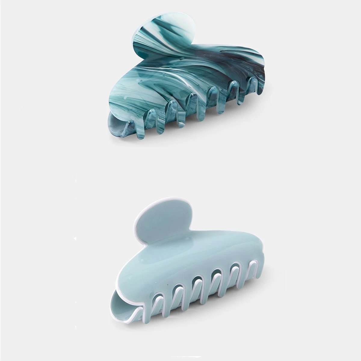 1 2 Pack Blue Contrast Claw Hair Clips, 1 of 7