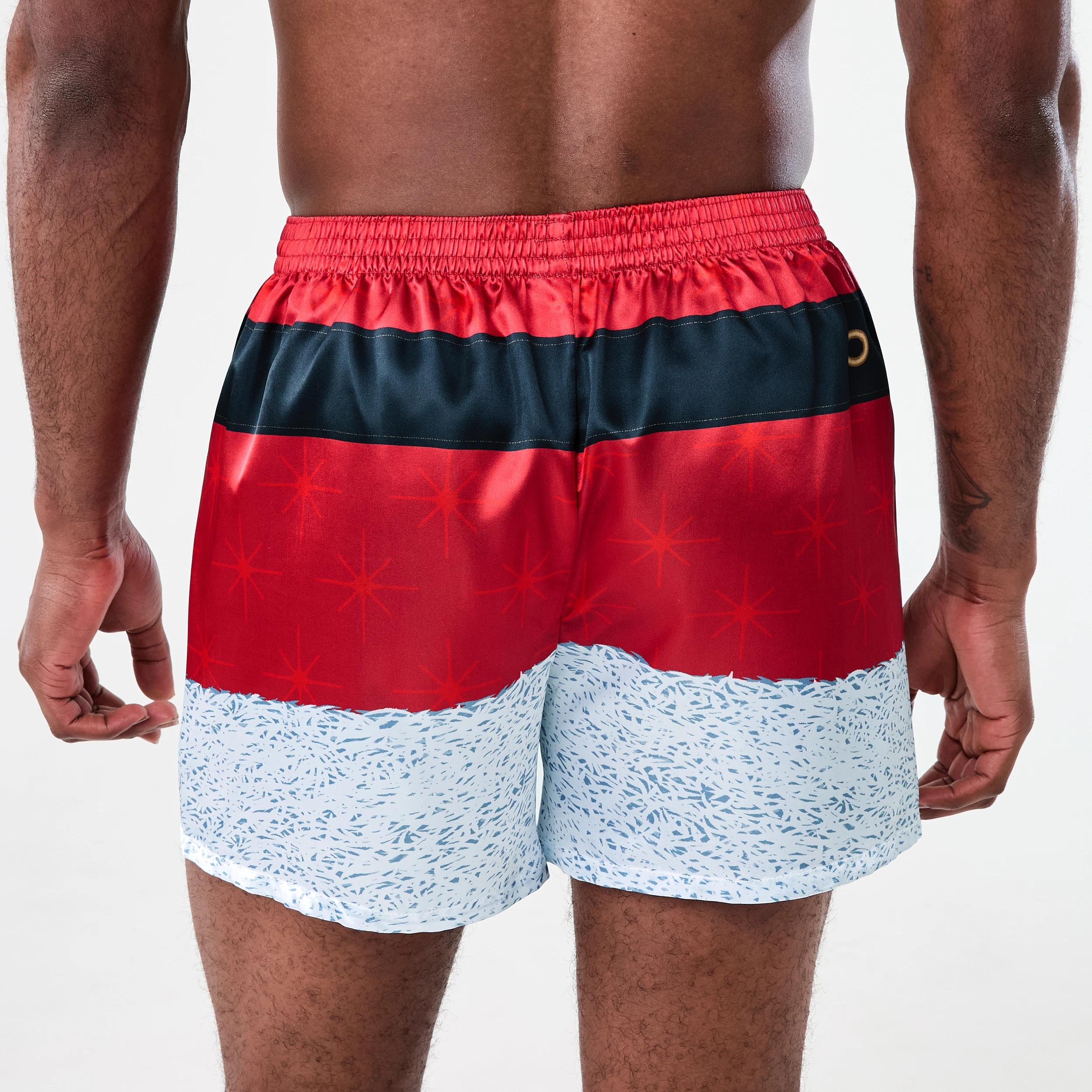 4 Printed Satin Boxers with Santa Hat Snta Hat26, 4 of 6