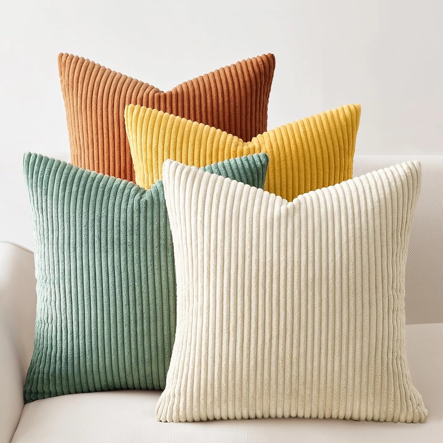 1 Gioia Casa 4-Pack Corduroy Velvet Cushion Covers 45x45cm - Rainbow, 1 of 3