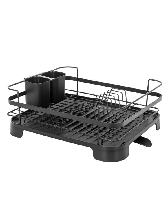 Hacienda Steel Frame Dish Drying Rack Durable Steel Frame, Removable Utensil Holder, Compact Size For Small Kitchens