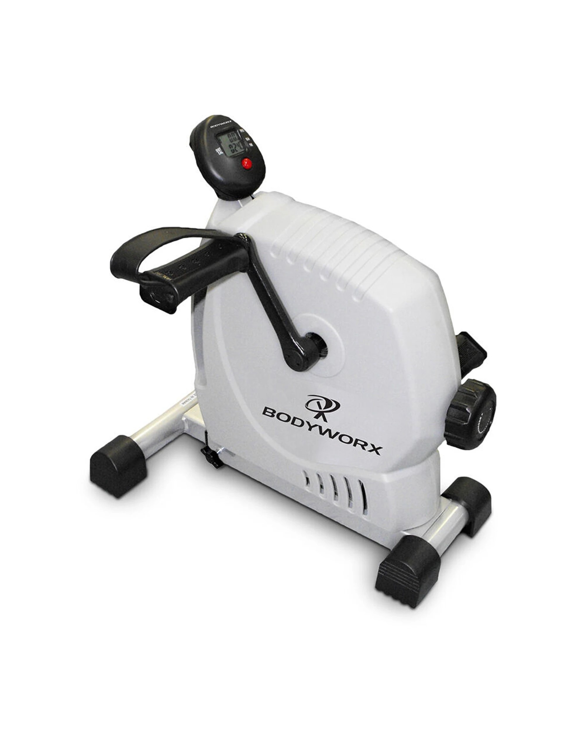 1 Bodyworx Dual Purpose Exerciser Bike Hand Or Foot Use LCD Display Manual Tension - White, 1 of 2
