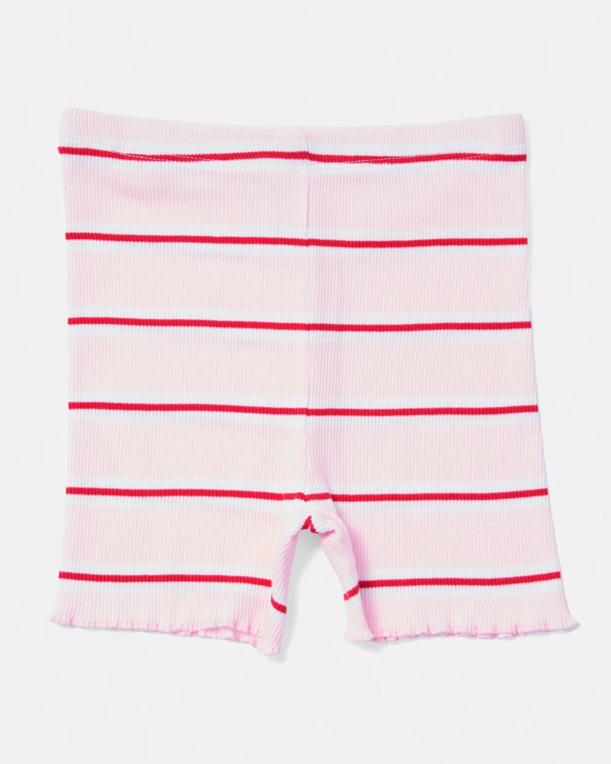 7 Printed Rib Bike Shorts Pnk Stripe, 7 of 9