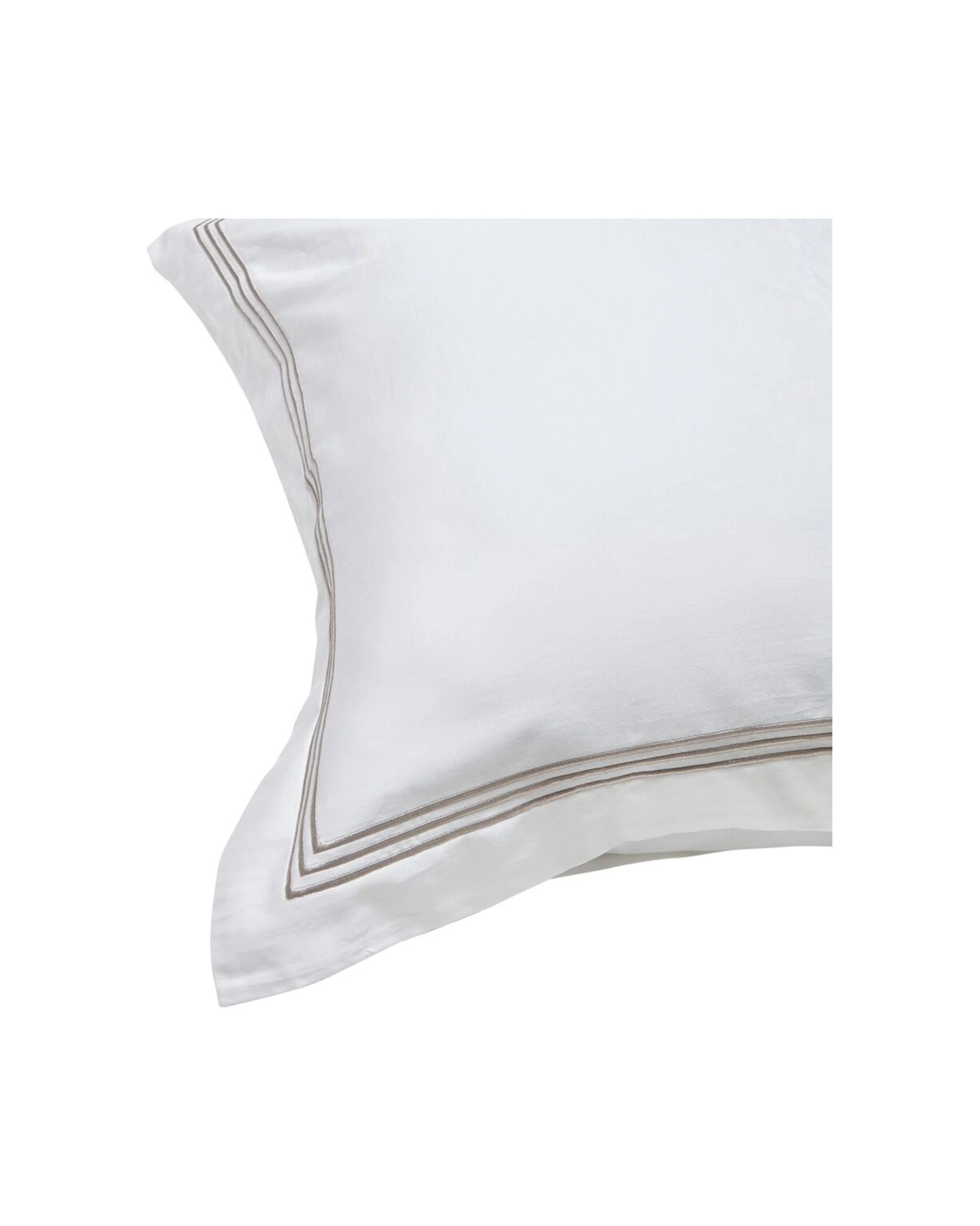 3 Grosvenor House 500TC Egyptian Cotton Hotel Embroidered European Pillowcase With White - White, 3 of 3