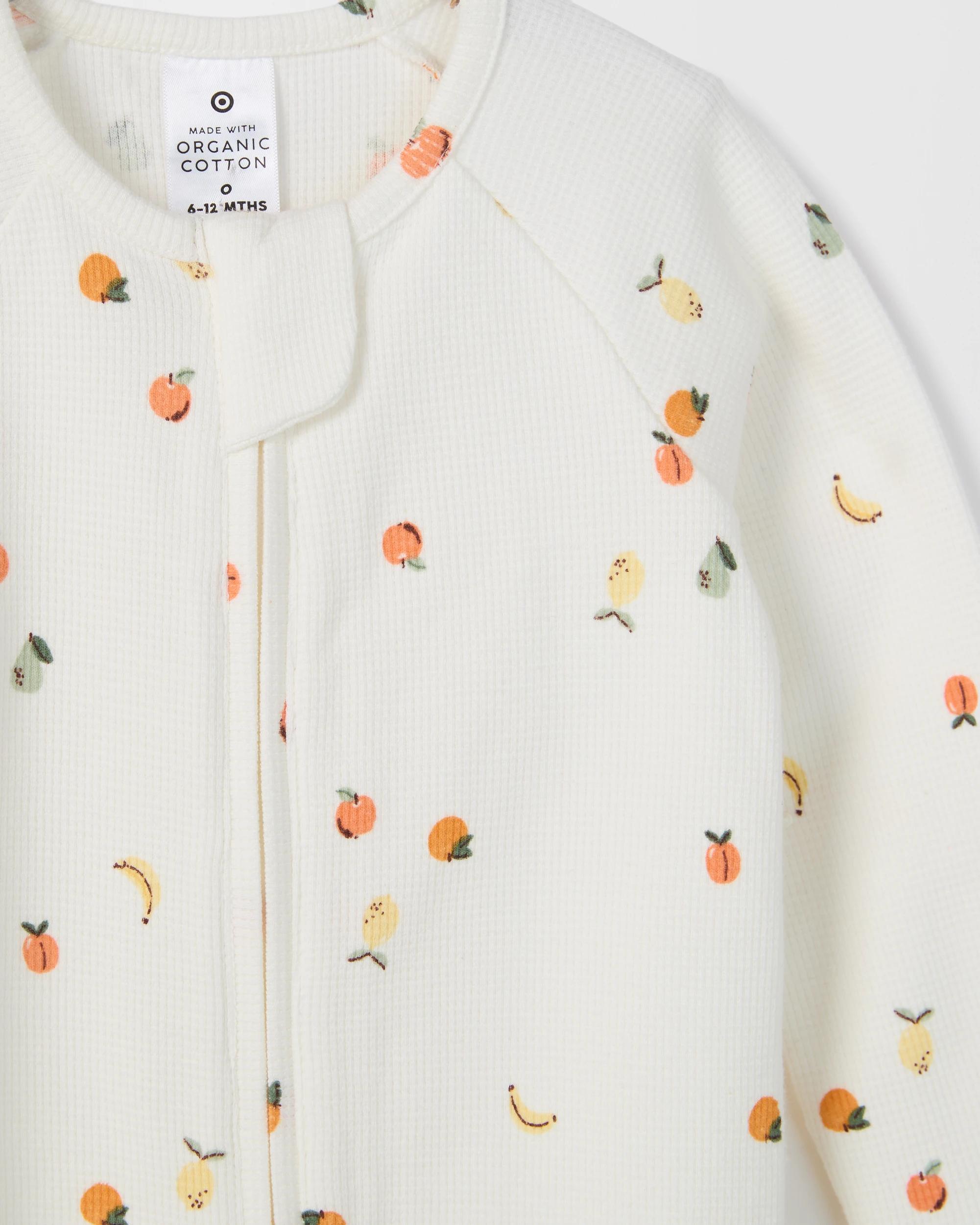 4 Target Baby Organic Cotton 2 Pack Waffle/Rib Zip Elevated Coverall FRUIT SALAD, 4 of 4