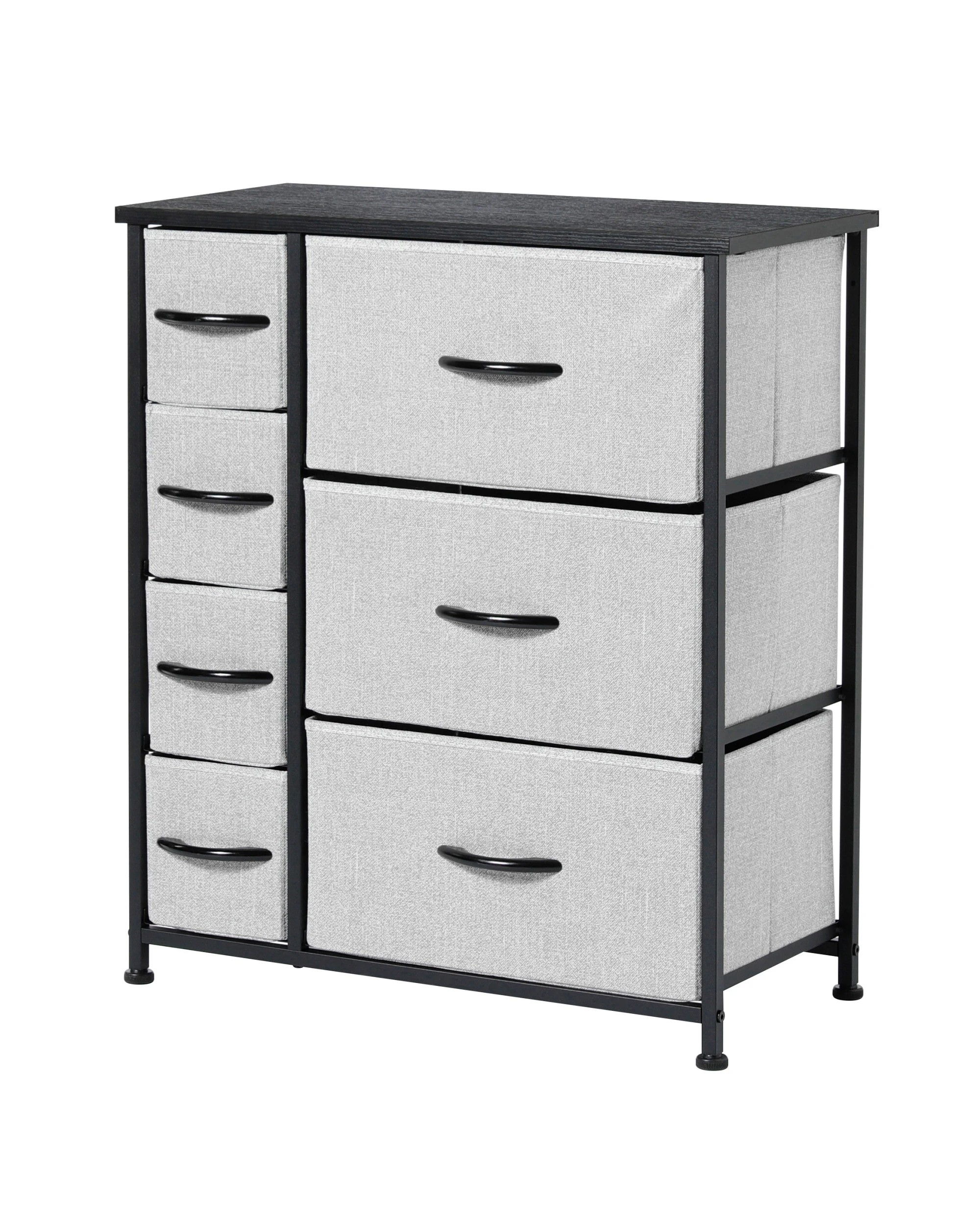 1 Sherwood Luna 7 Drawer Fabric Home Storage Dresser - Grey, 1 of 8