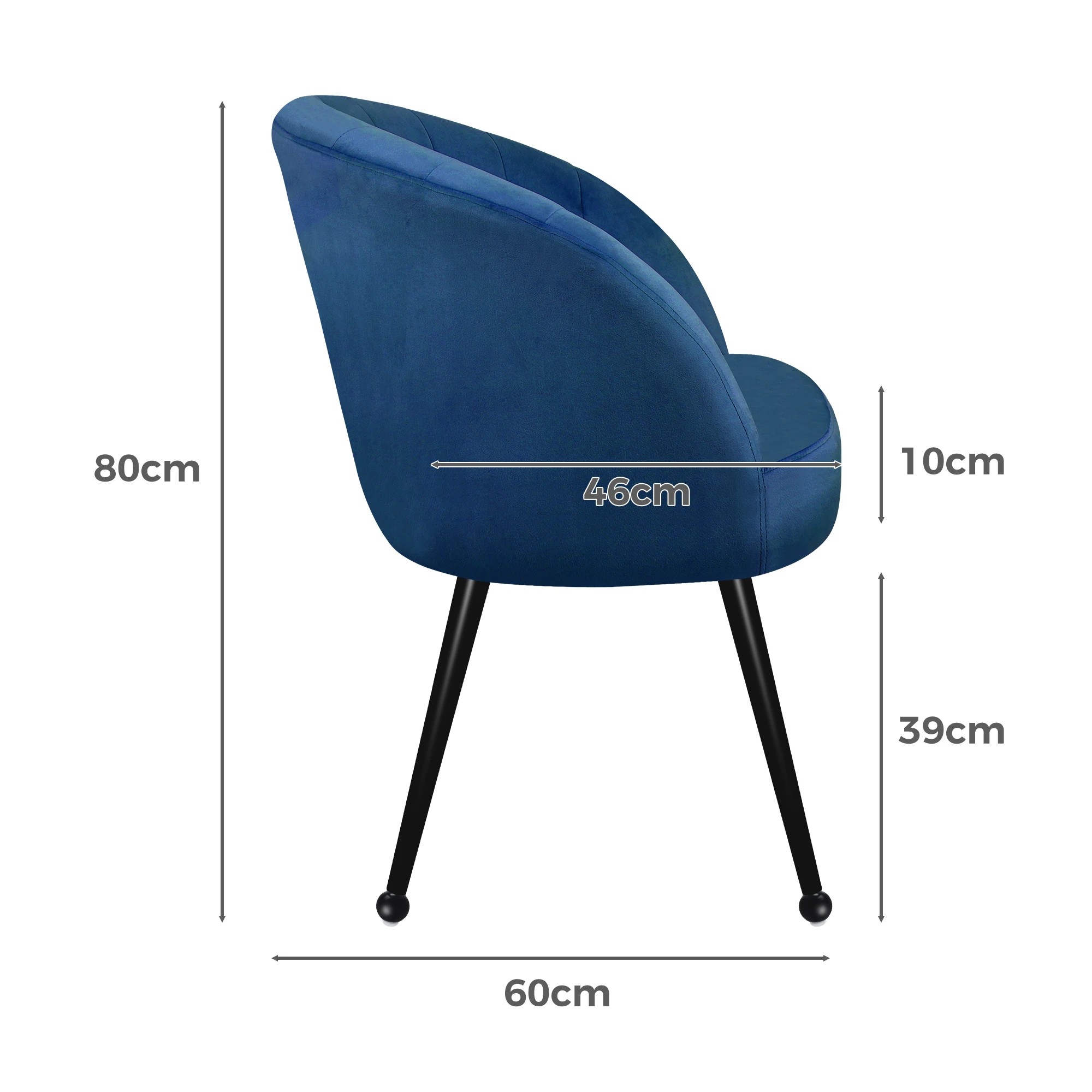 7 Alfordson Armchair Lounge Chair Accent Tub Chair Sofa Couch Velvet - Blue, 7 of 9