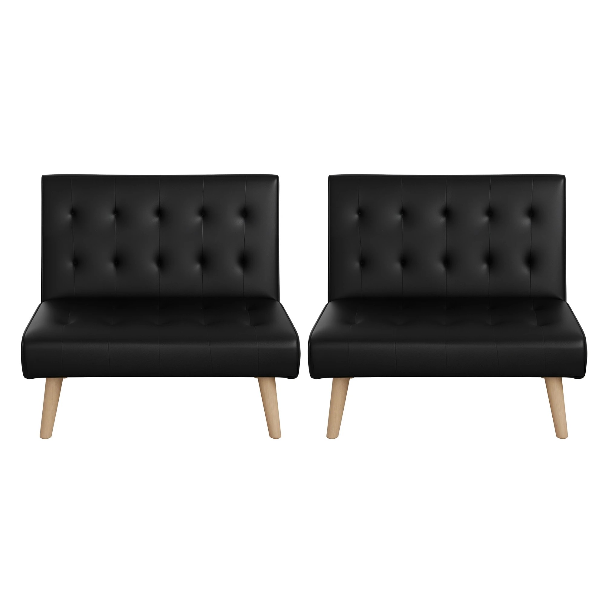 2 Artiss Sofa Bed Couch 2 Seater Lounge Fabric - Black, 2 of 7