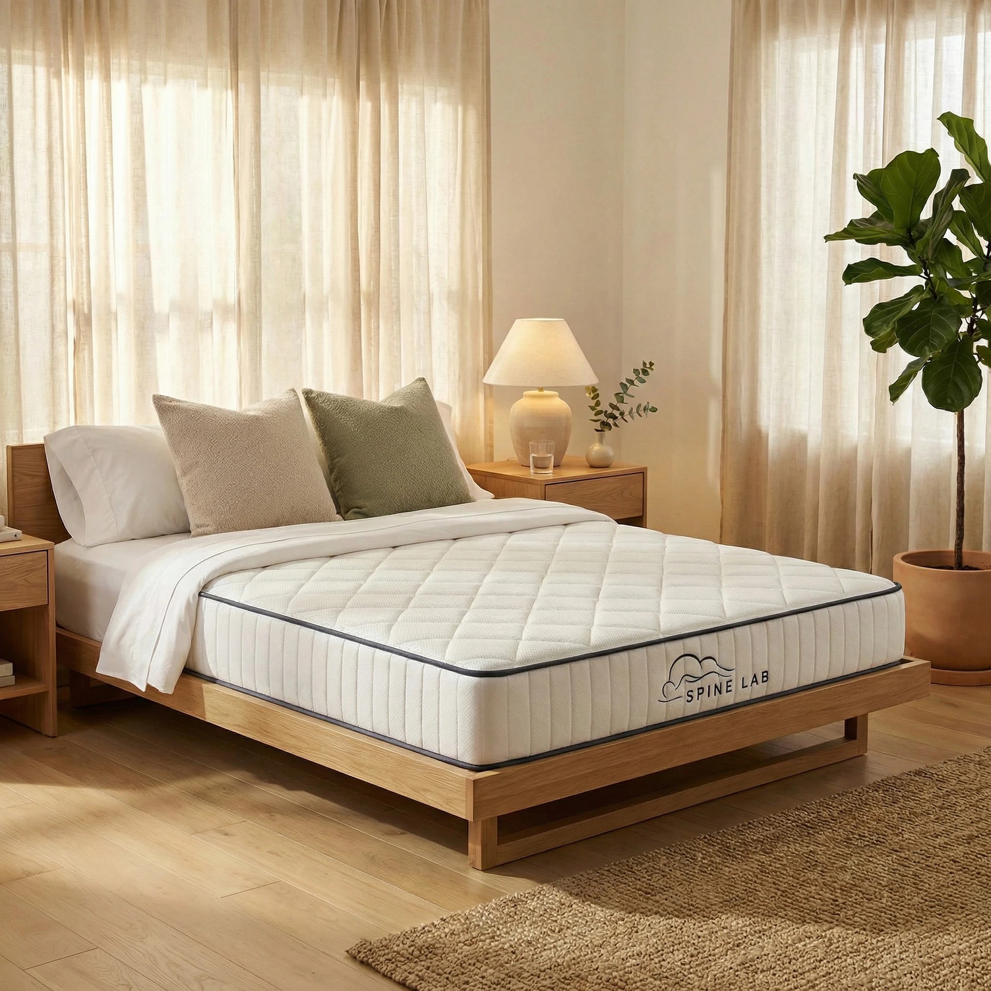 1 Royal Comfort Spine-Lab 5-Zone Bonnell Spring Foam Mattress 21cm Medium Firm - Single Bed - White, 1 of 4