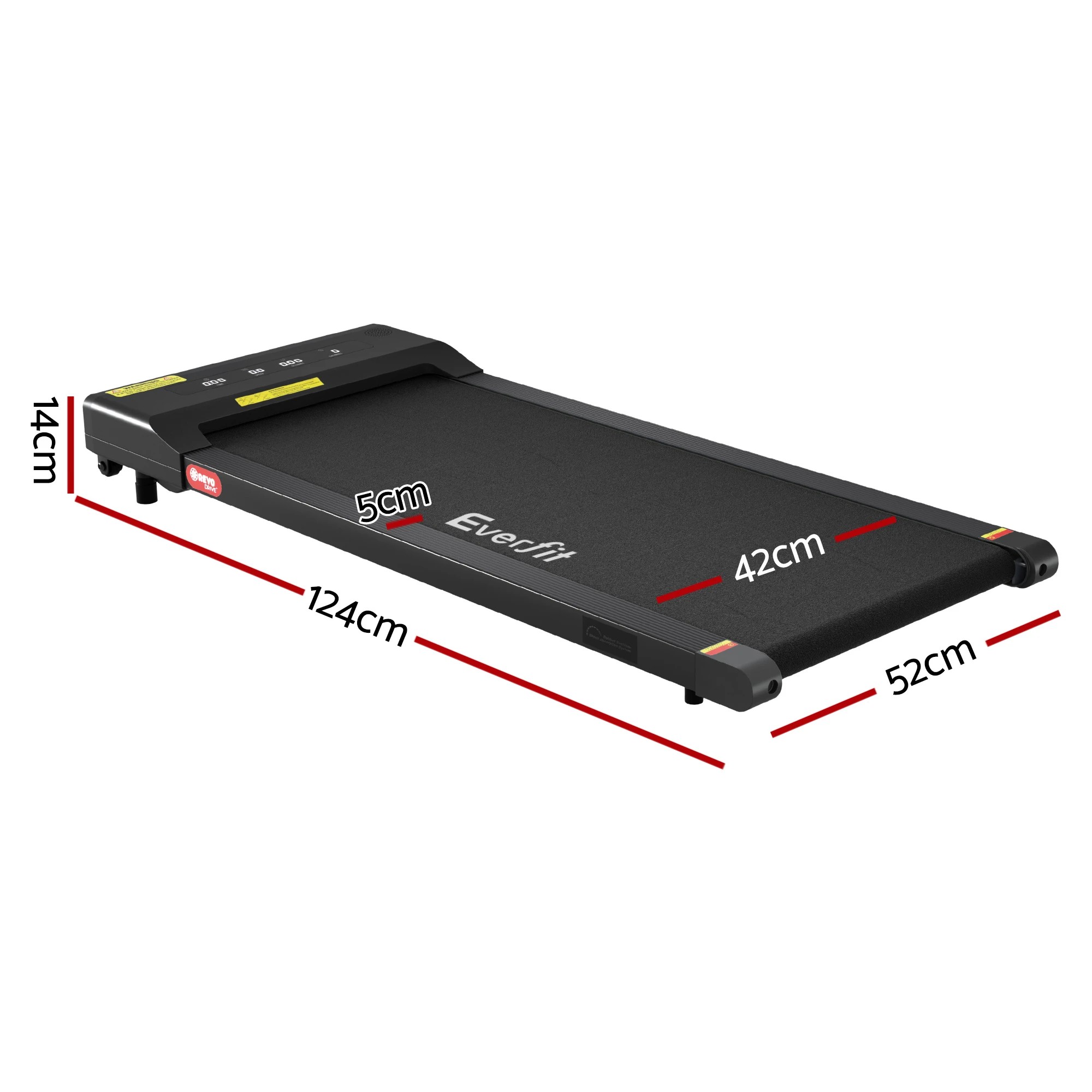 2 Everfit Treadmill Electric Walking Pad Under Desk Home Gym Fitness 400mm - Black, 2 of 7