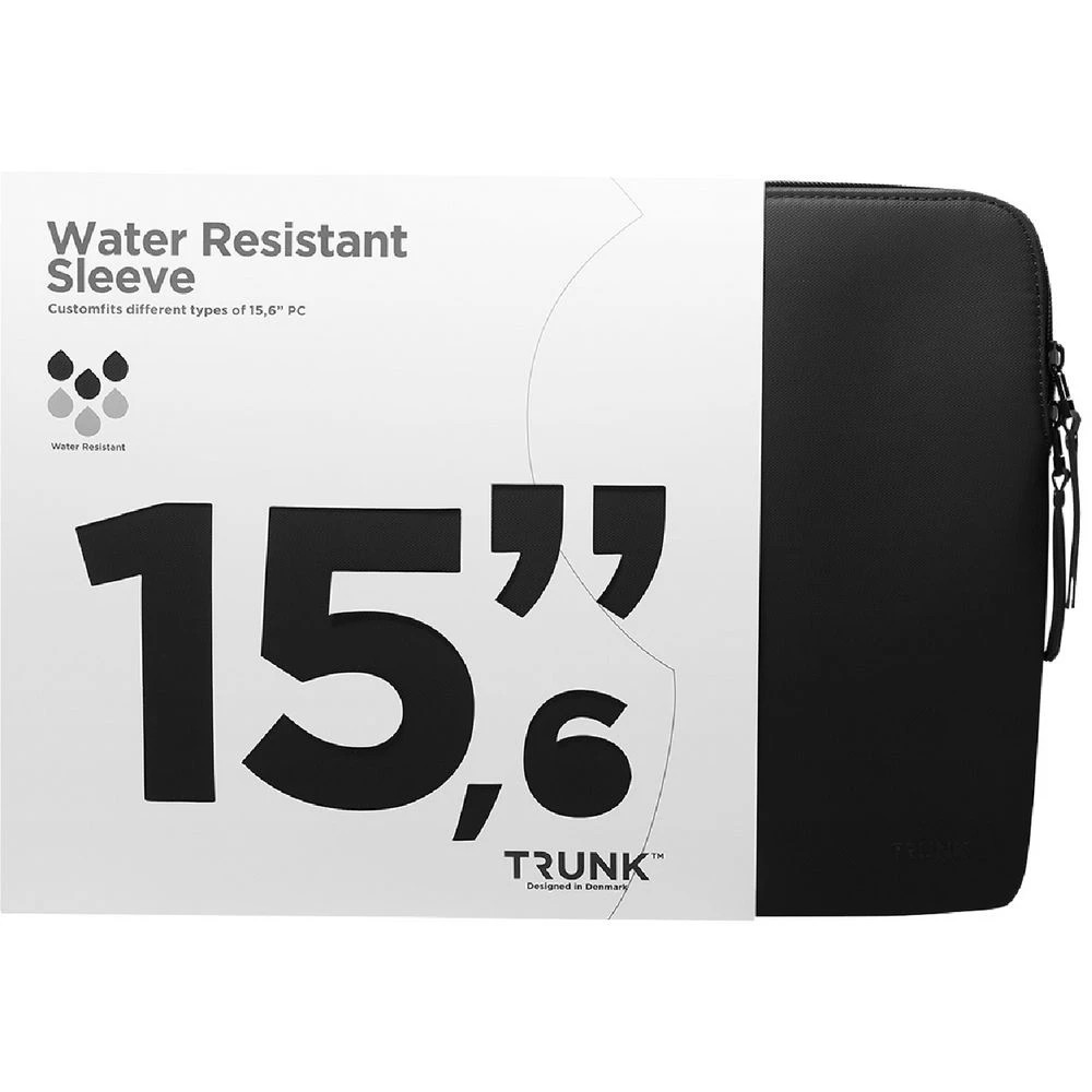 1 Trunk 15" Water Resistant Laptop Sleeve Jet Black, 1 of 3