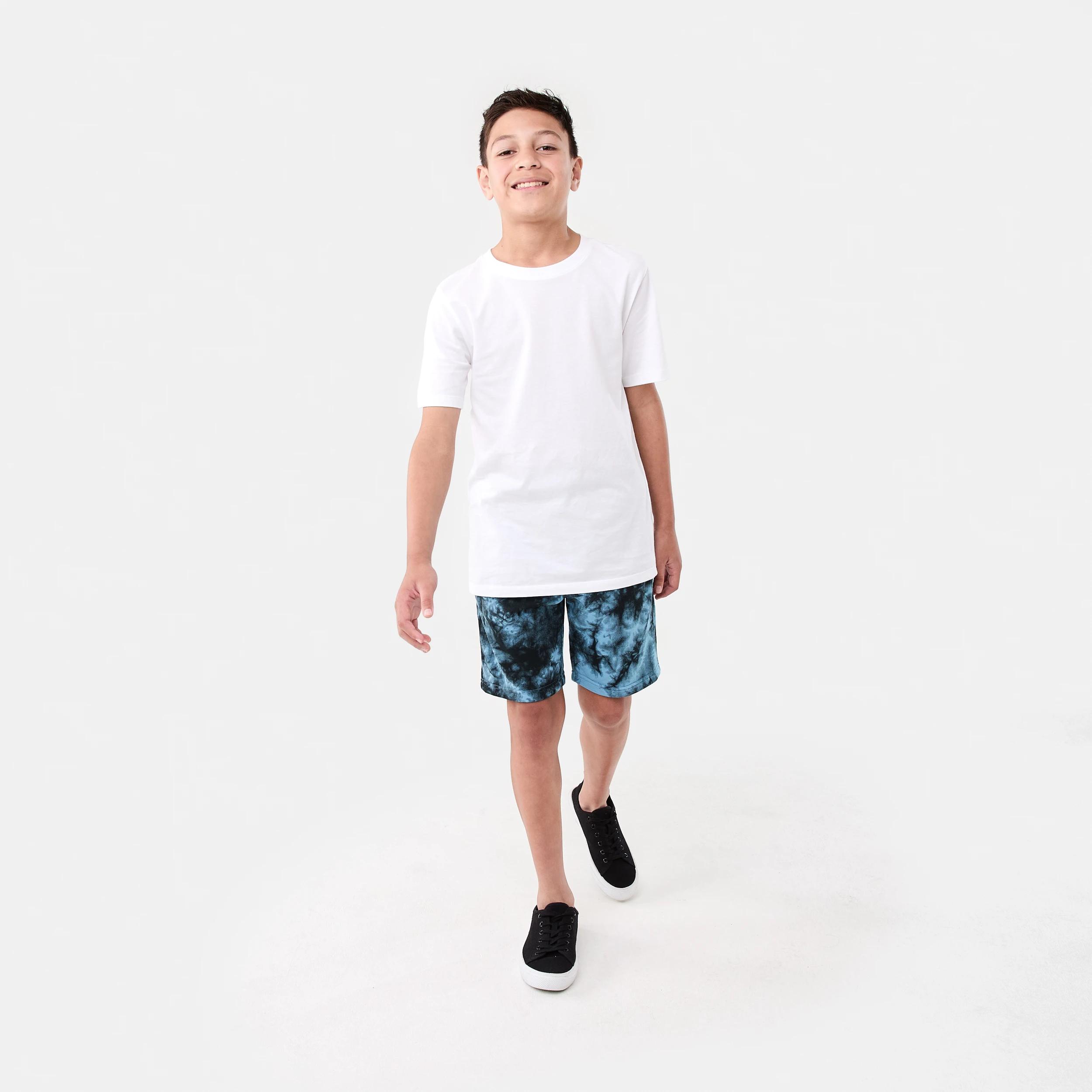 5 Printed Knit Shorts TIE DYE FADED DENIM, 5 of 6