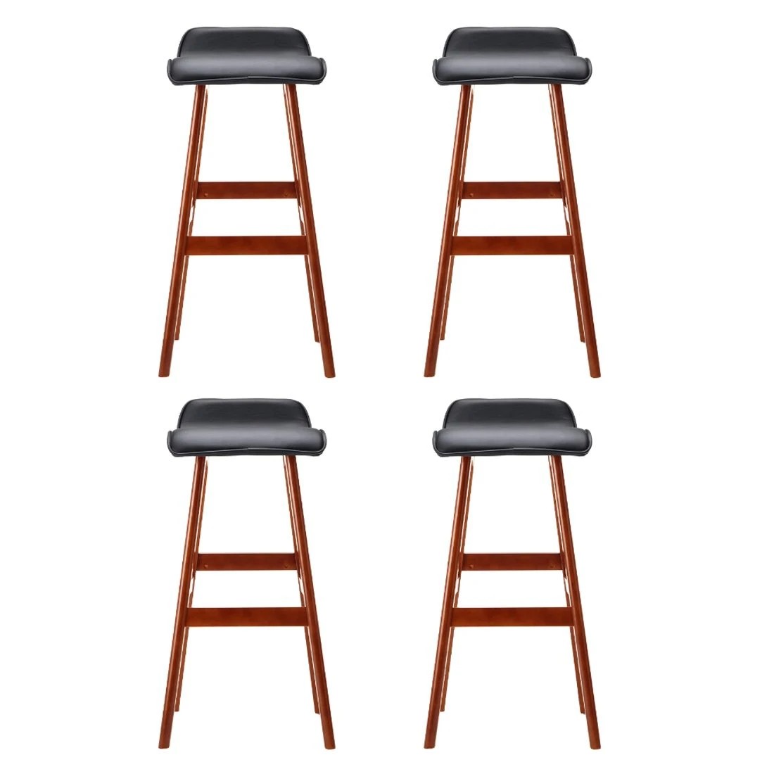 3 Artiss 4x Bar Stools Wooden Stool - Black, 3 of 6