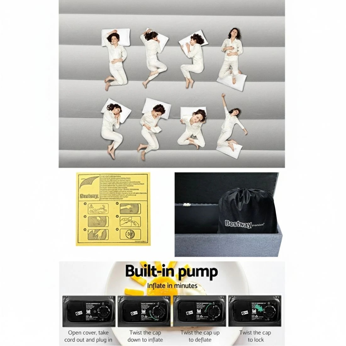 7 Bestway Air Mattress Queen Inflatable Bed 61cm Airbed - Queen Bed - Blue, 7 of 7