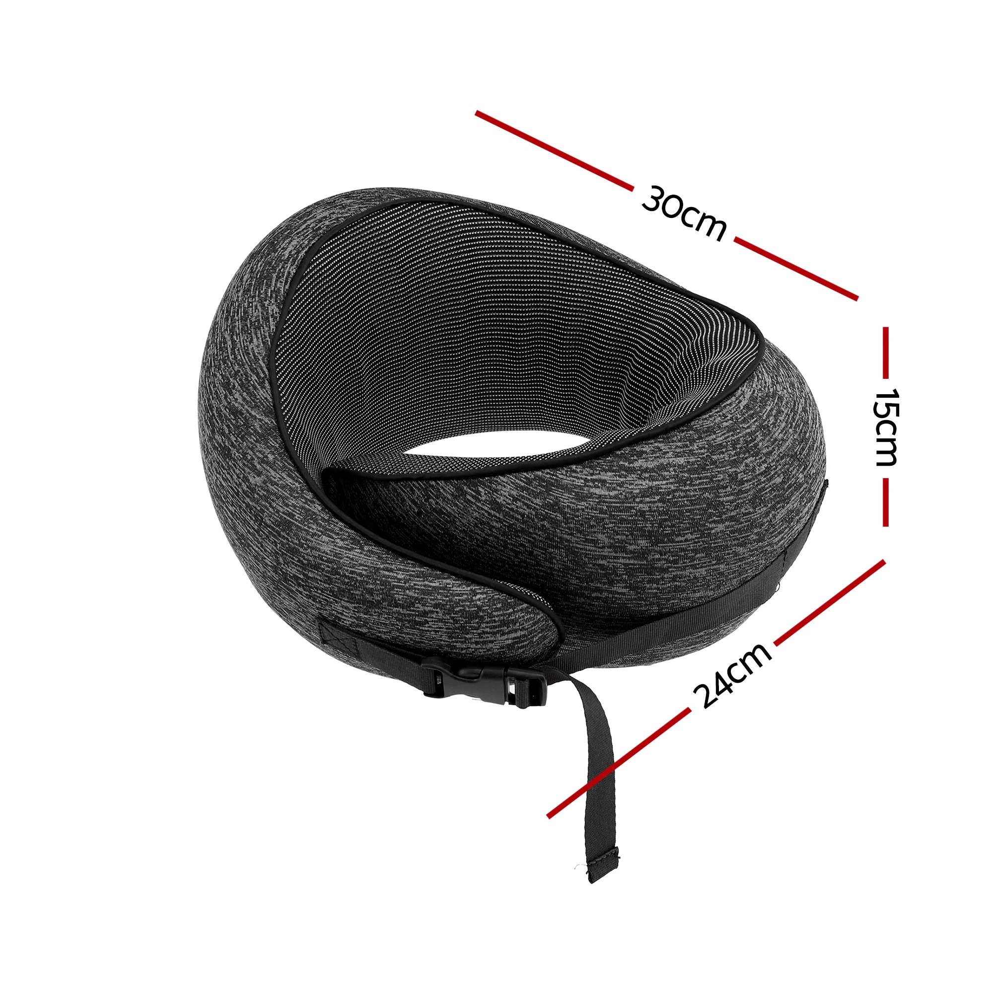 2 Wanderlite Travel Pillows Memory Foam Neck Pillow Portable with Bag - Grey, 2 of 5