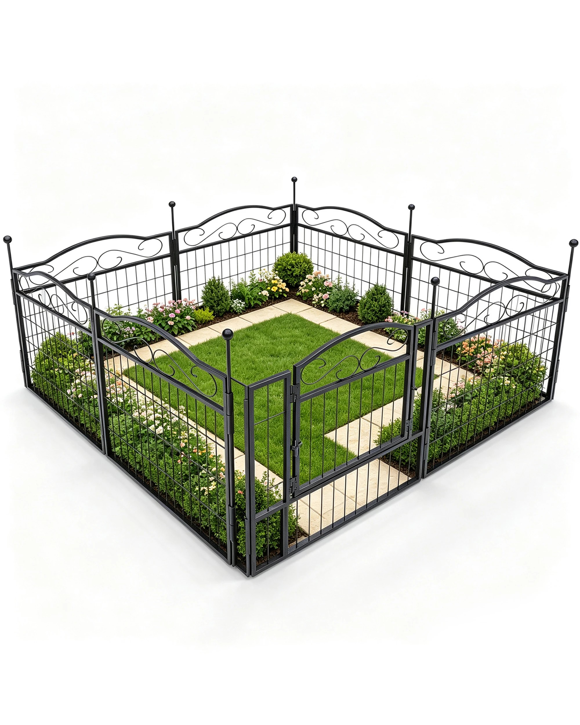 1 Advwin Garden Fence 61x80cm 8 Panel Pet Playpen Enclosure No Dig Fence Animal Barrier, 1 of 9