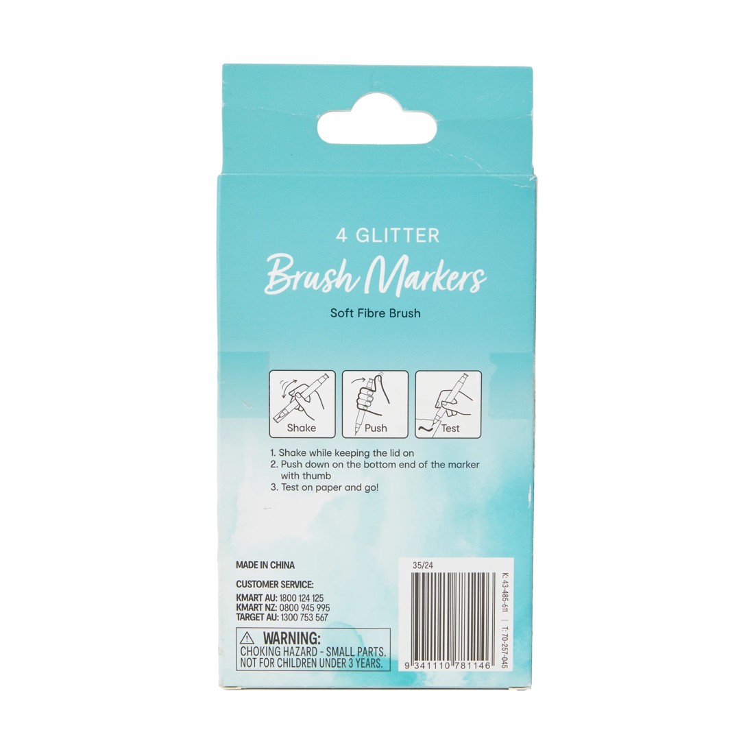 6 4 Pack Glitter Brush Markers, 6 of 6