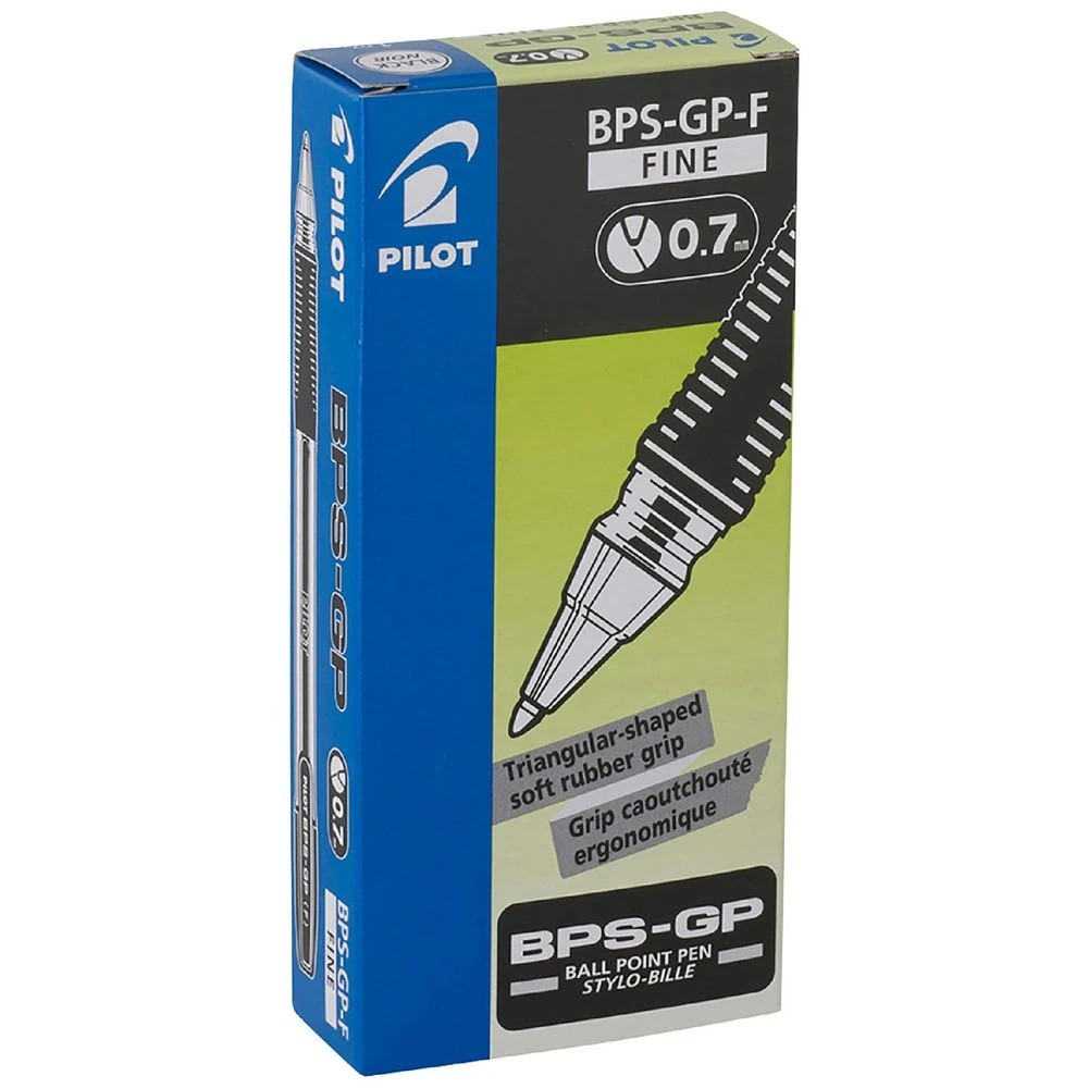 1 PILOT BPS-GP Ballpoint Pen 0.7mm Black 12 Pack, 1 of 2
