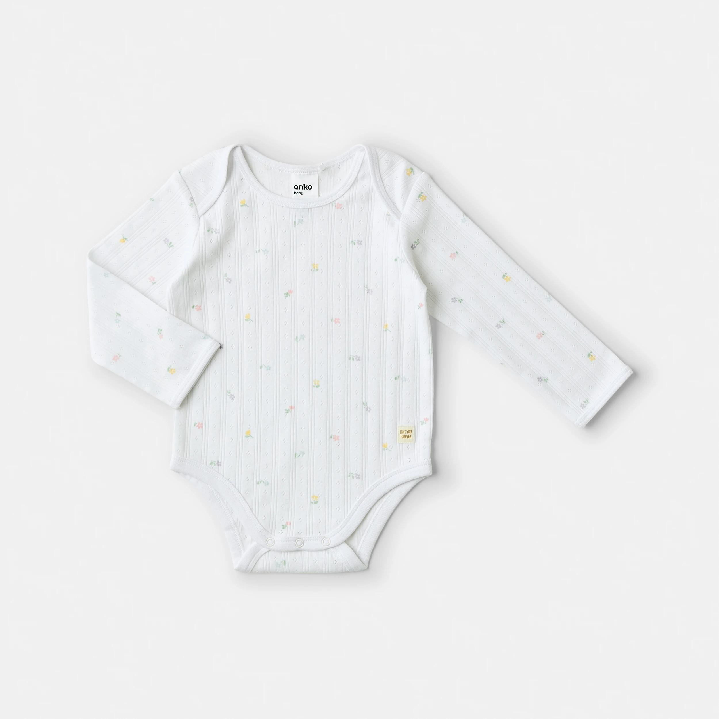 4 2 Piece Long Sleeve Newborn Set WHITE FLORAL, 4 of 5