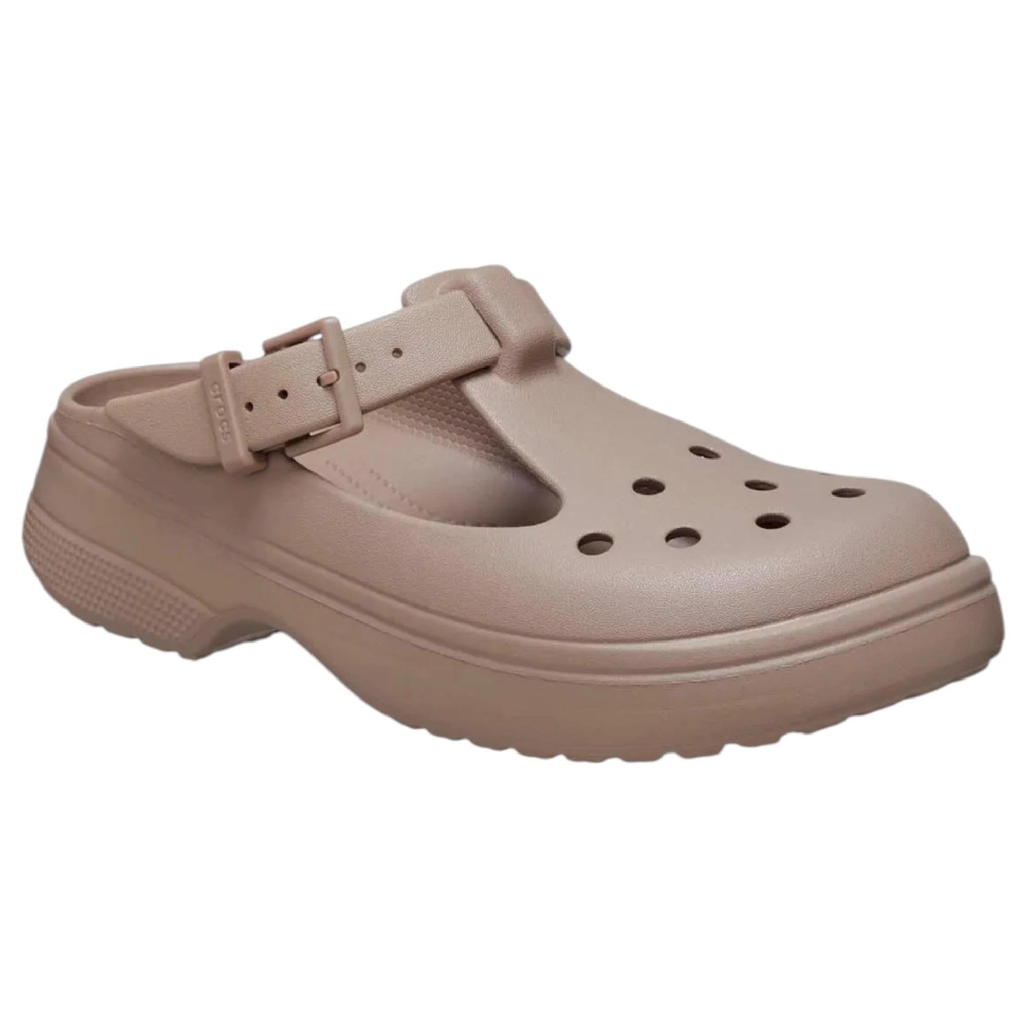 3 Crocs Womens Classic Mary Jane Clogs Sandals TAUPE, 3 of 7