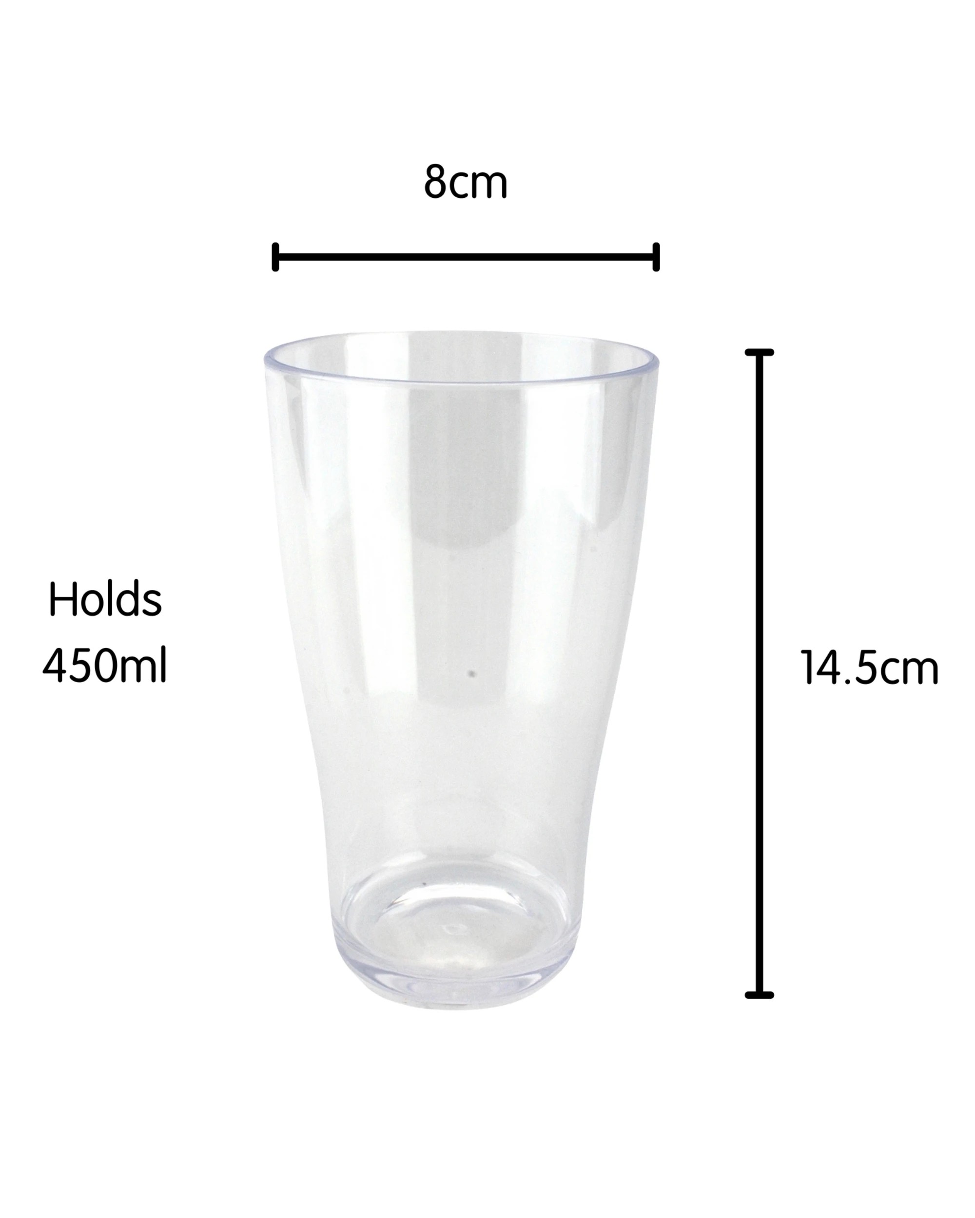 2 Spice Kitchen Clear Acrylic Beer Glass 450ml, 2 of 2