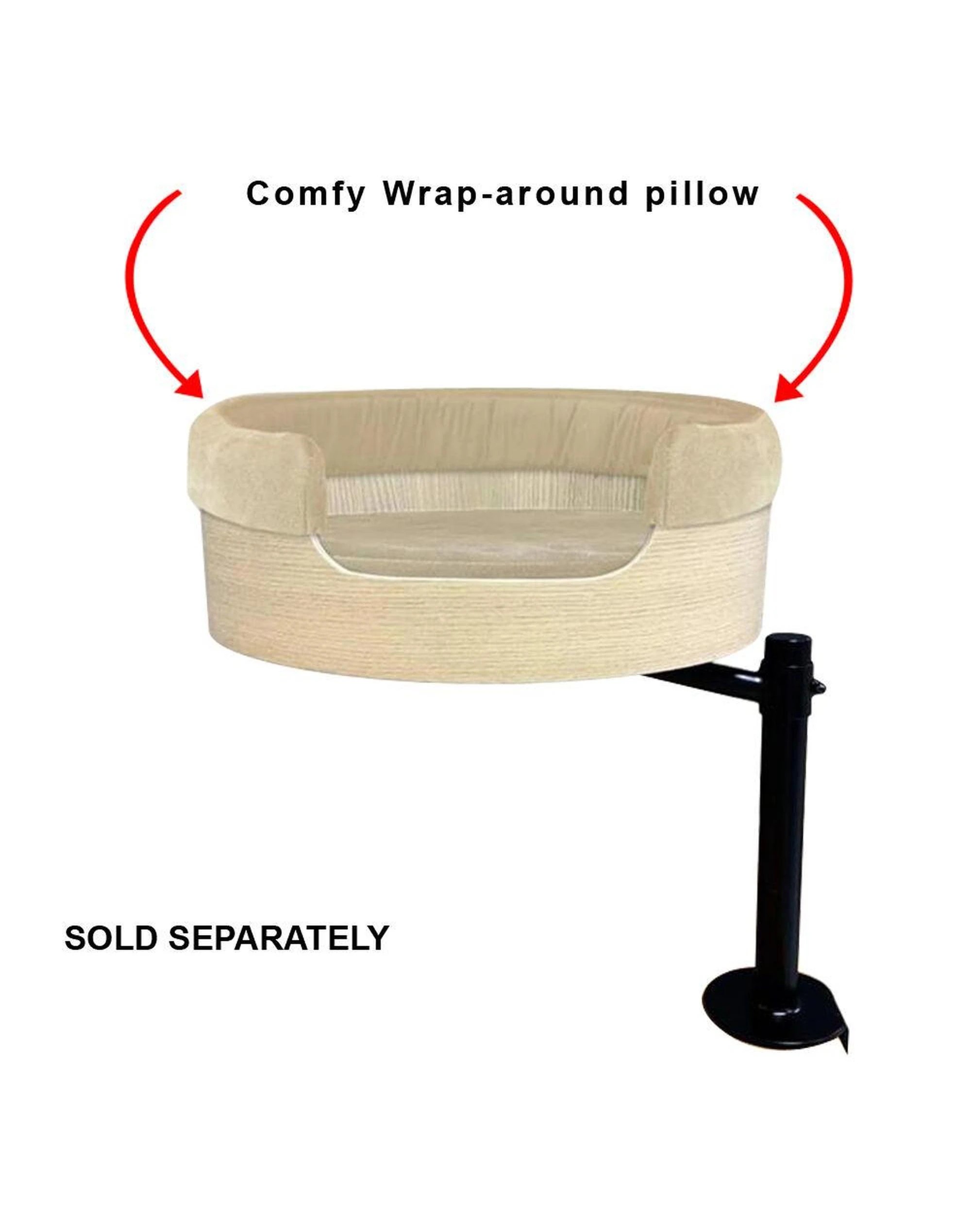 2 Desk Nest Wrap-Around Plush Cushion Pillow for Cat Beds Cream - White, 2 of 3