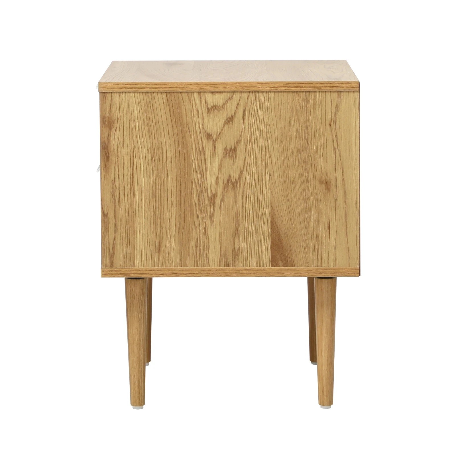 8 Oikiture 2pc Bedside Table 2 Drawers Side Table Cabinet Metal Handle - Natural, 8 of 9