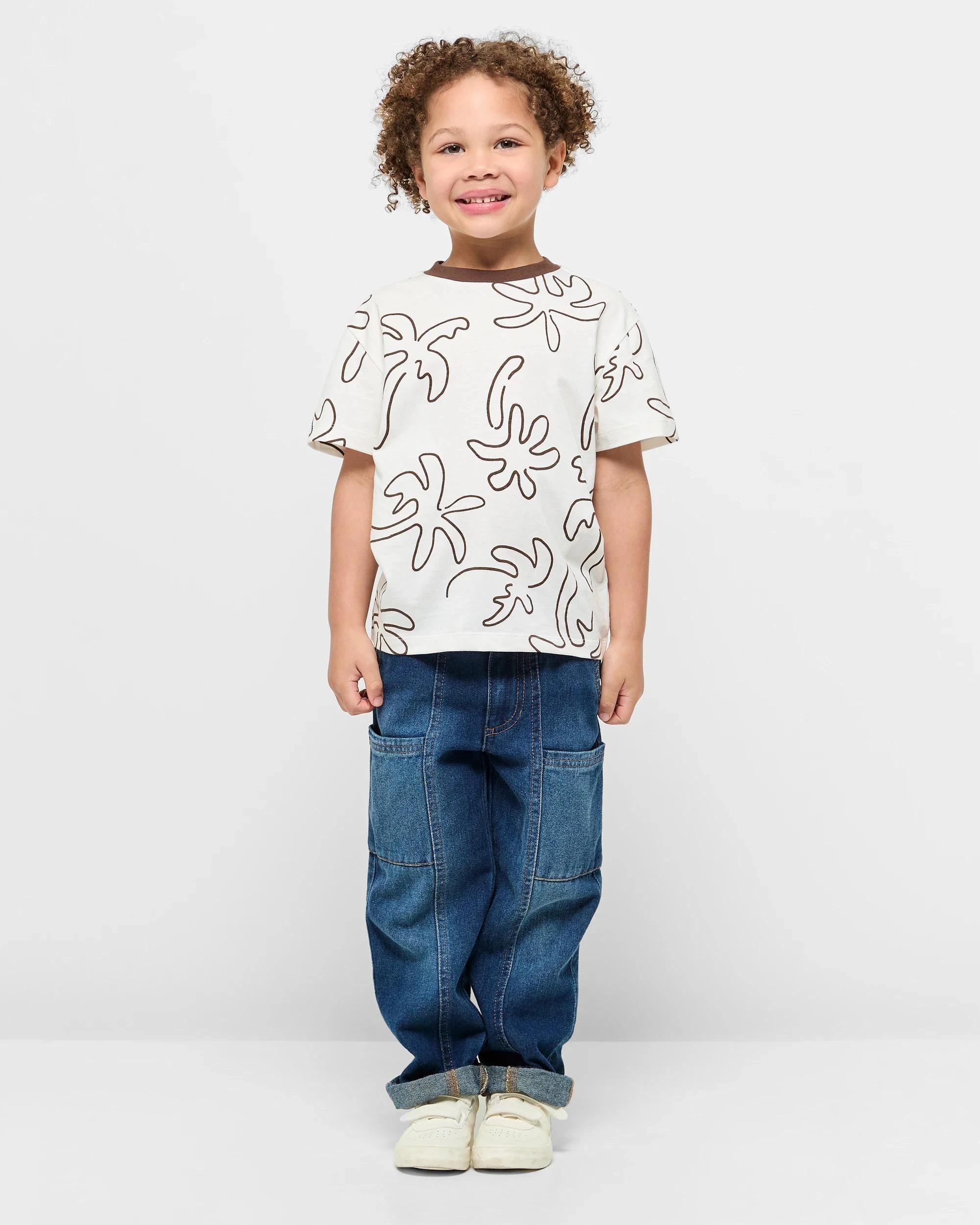 3 Target Australian Cotton T-shirts 3 pack BROWN / CREAM, 3 of 7