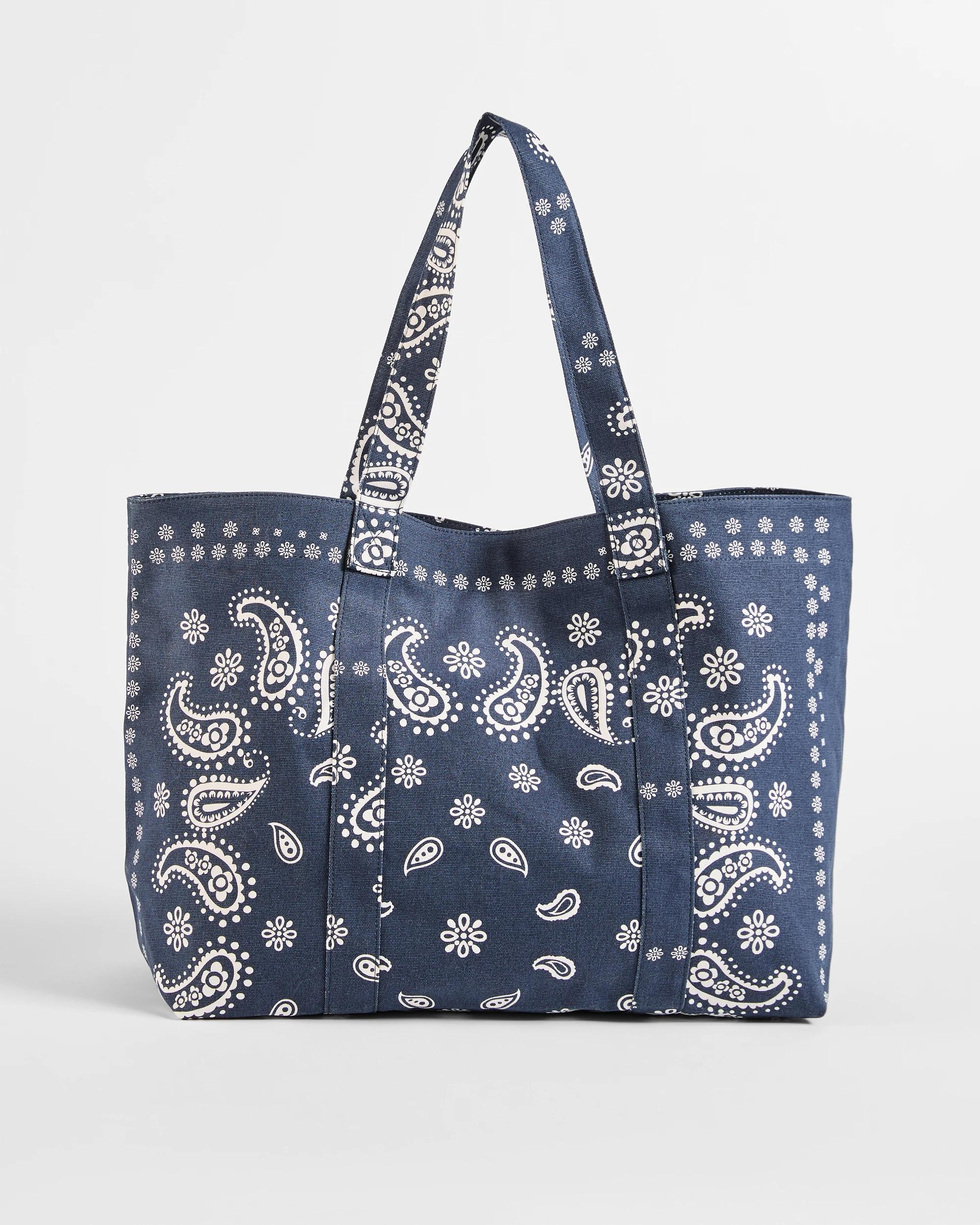 1 Target Large Bandana Print Tote Bag NAVY BLUE, 1 of 2