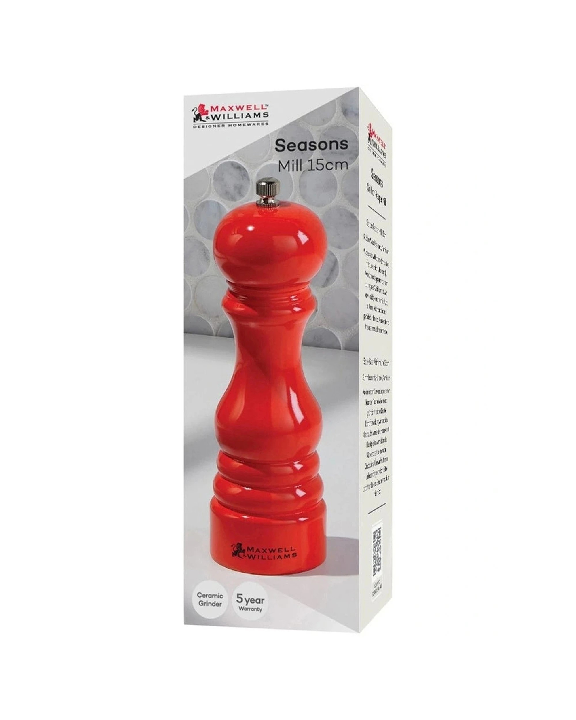 3 Maxwell & Williams Seasons Salt And Pepper Mill 15cm Gift Boxed For Dining
 - Red, 3 of 5