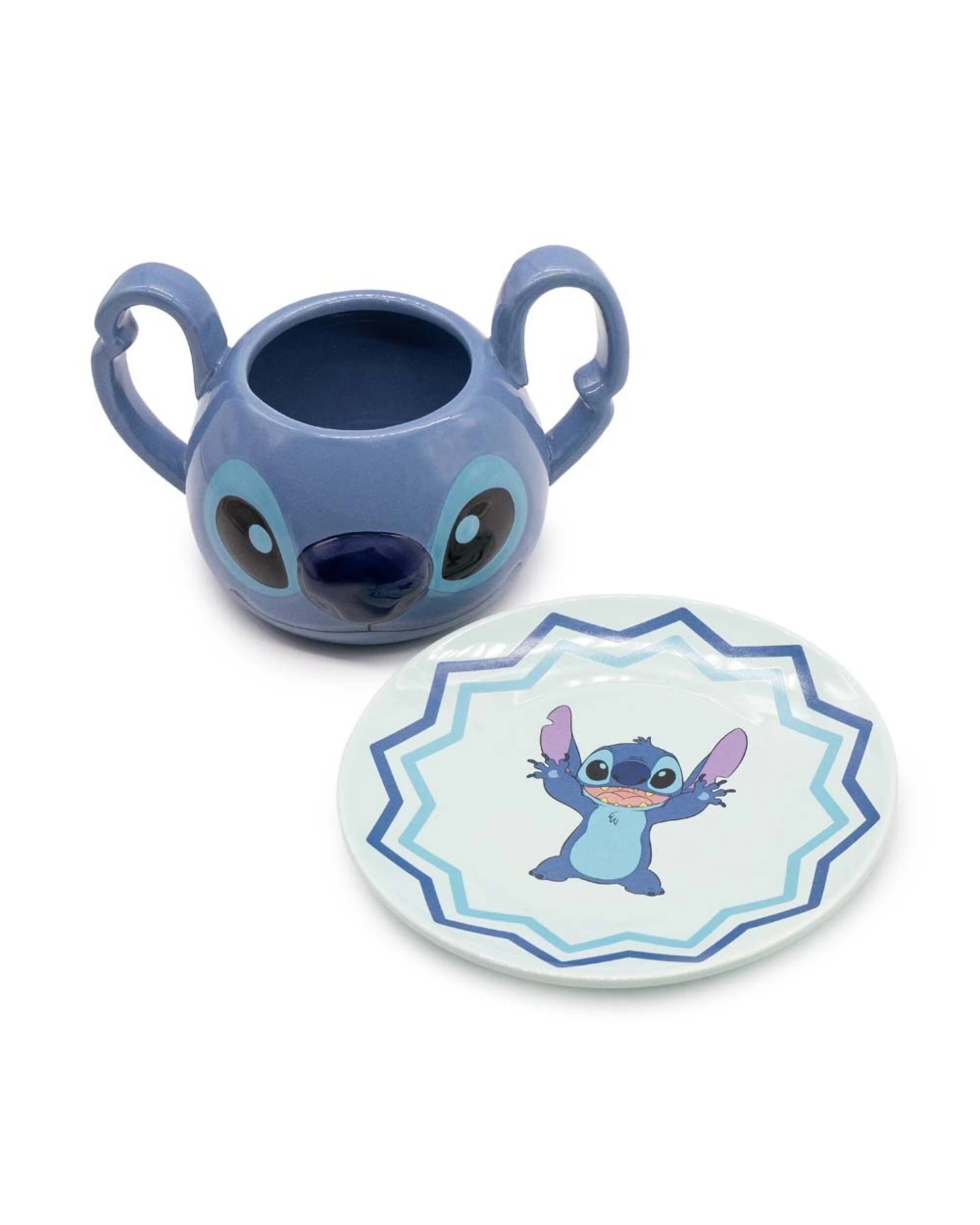 1 Disney - Lilo & Stitch - Stitch Moulded Teacup with Saucer - Blue, 1 of 1