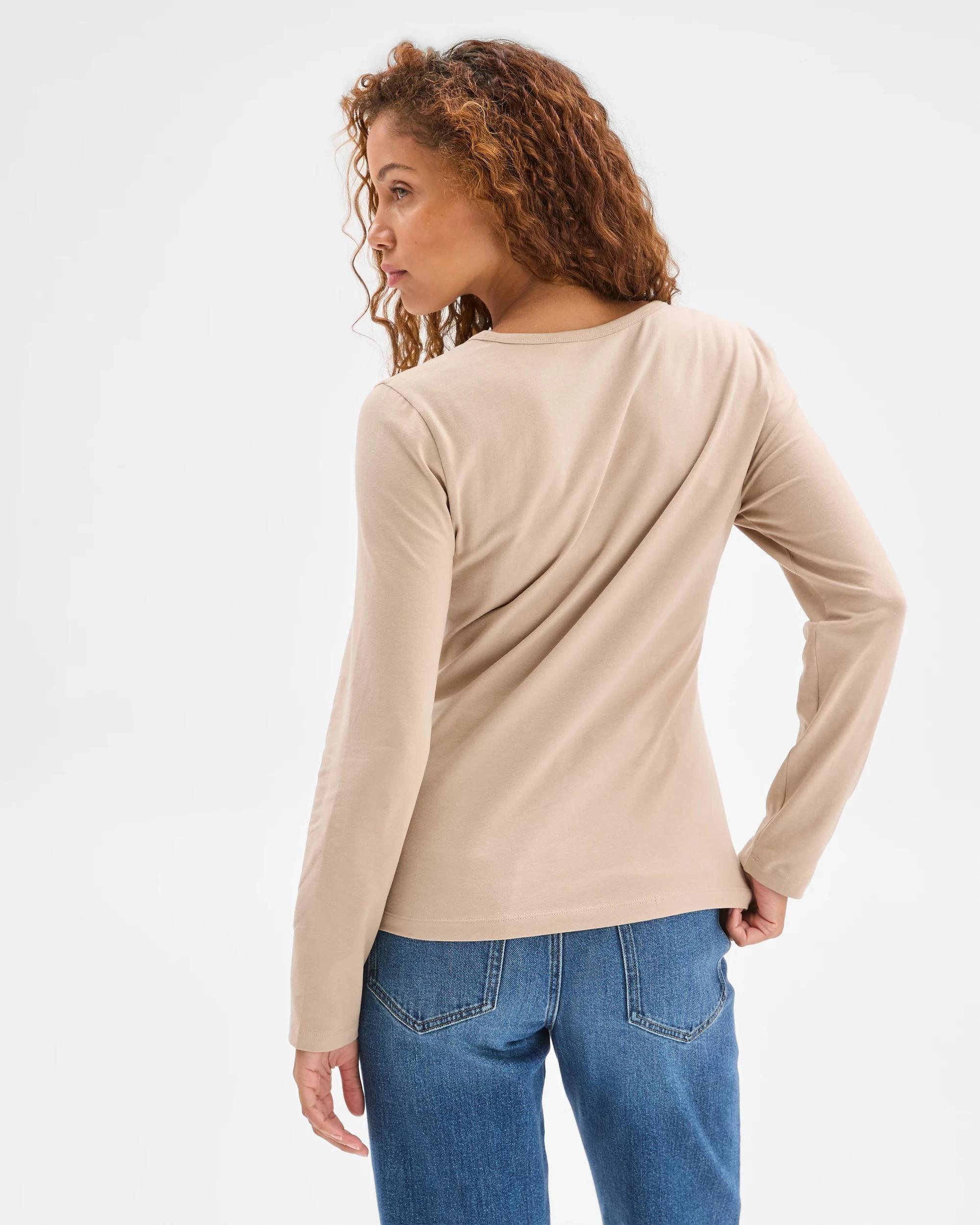 6 Target Woman Australian Cotton Long Sleeve Stretch Crew T-Shirt PARCHMENT, 6 of 6