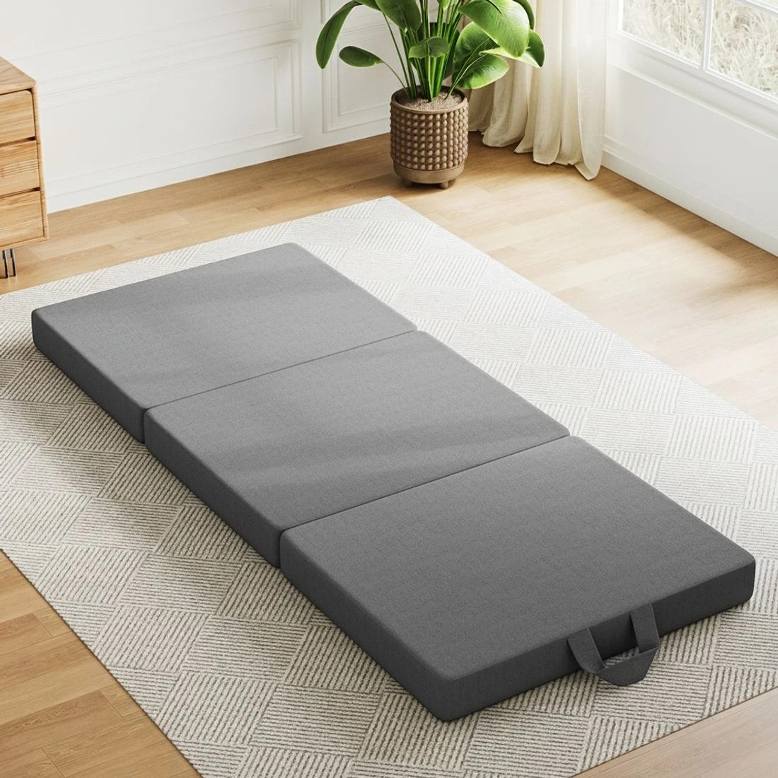 4 BedStory Folding Mattress Small Single Trifold Mattress with Firm Support Foam Washable - Single Bed - Black, 4 of 6