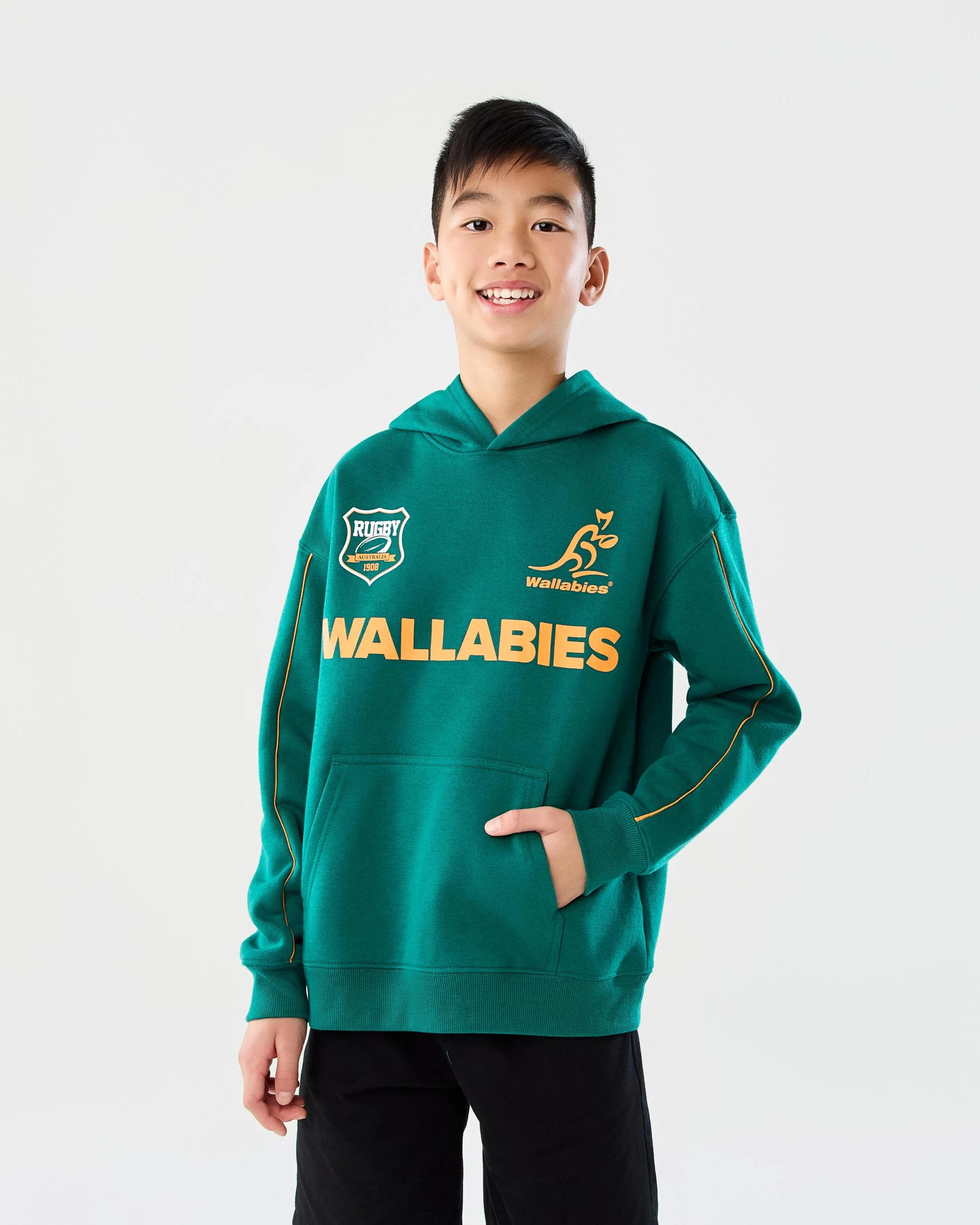 1 Wallabies Rugby Youth Hoodie Green, 1 of 7