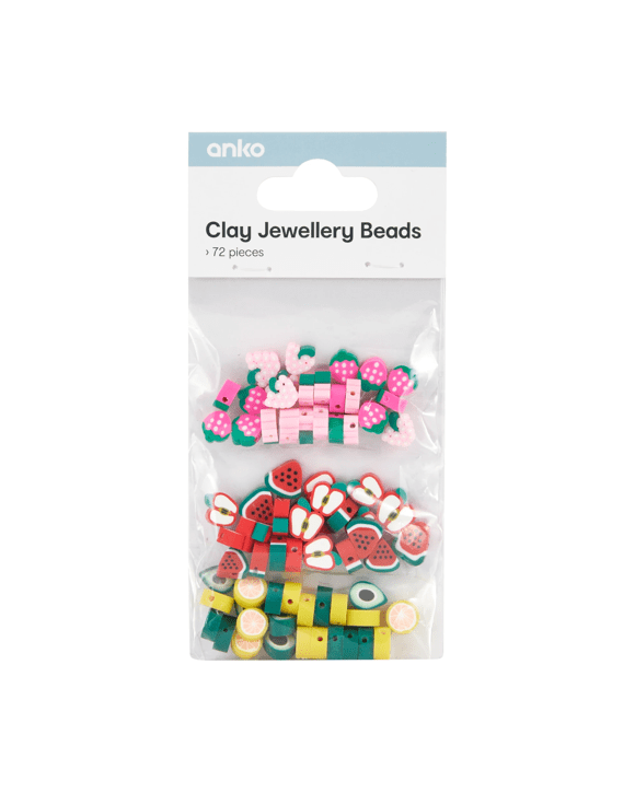 72 Piece Clay Jewellery Beads - Fruit