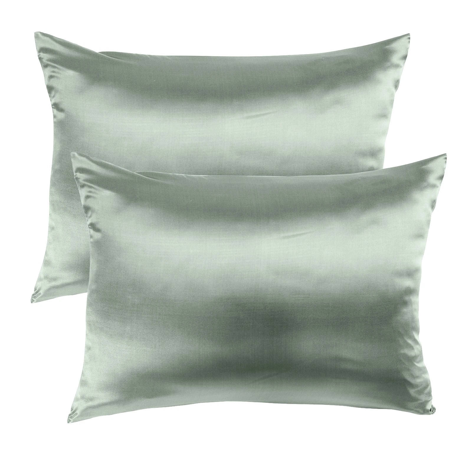 1 Royal Comfort Mulberry Soft Silk Luxurious Hypoallergenic Pillowcase Twin Pack - Green, 1 of 10