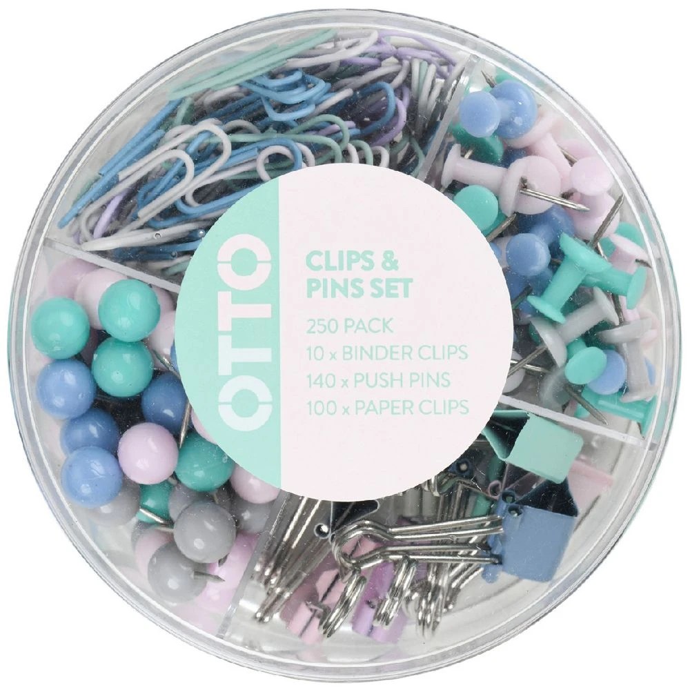 1 Otto Pin & Clip Set Pastel 250 Pack, 1 of 7