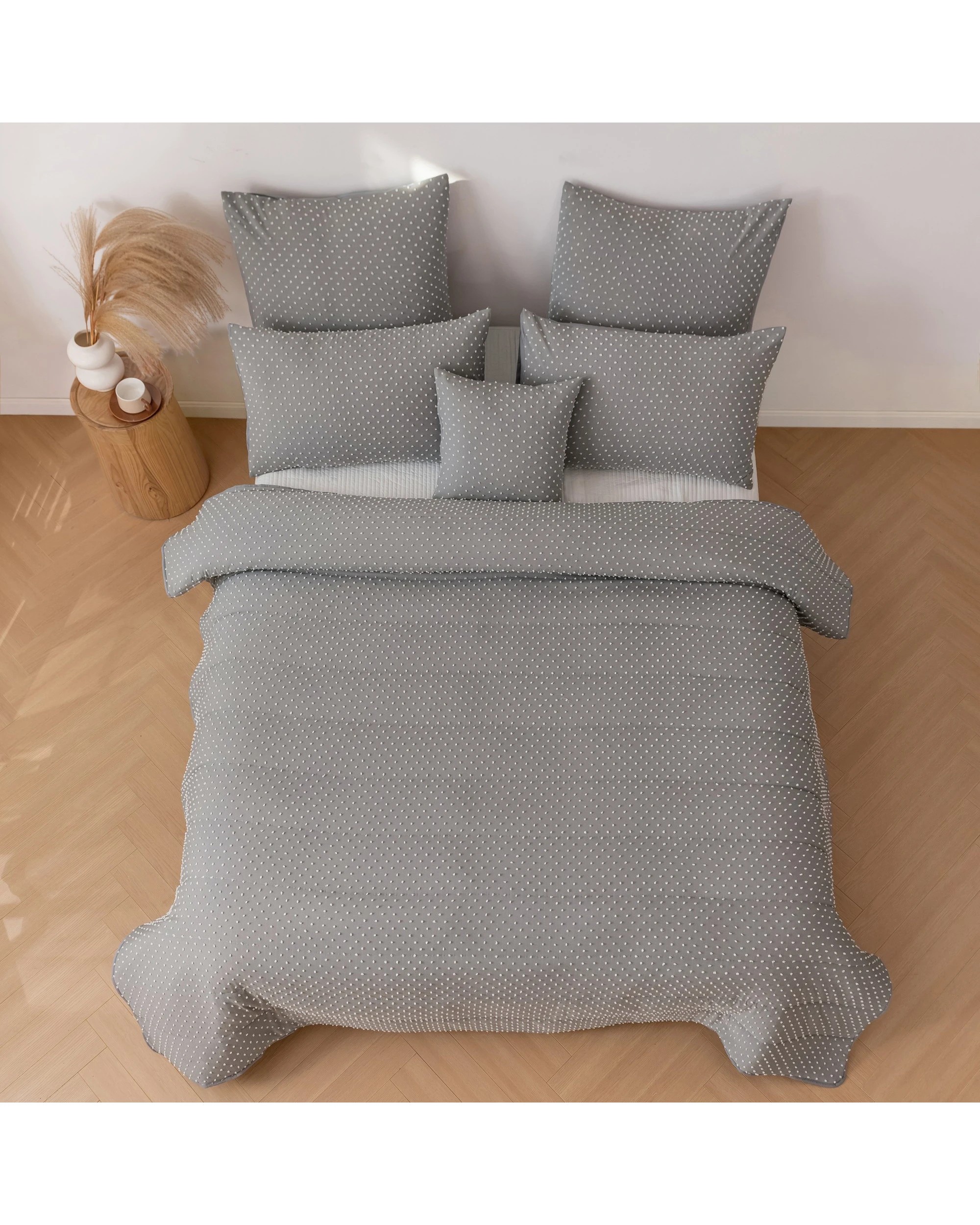 3 Dreamaker Finley Dot 6 Piece Comforter Set - Queen Bed - Black, 3 of 7