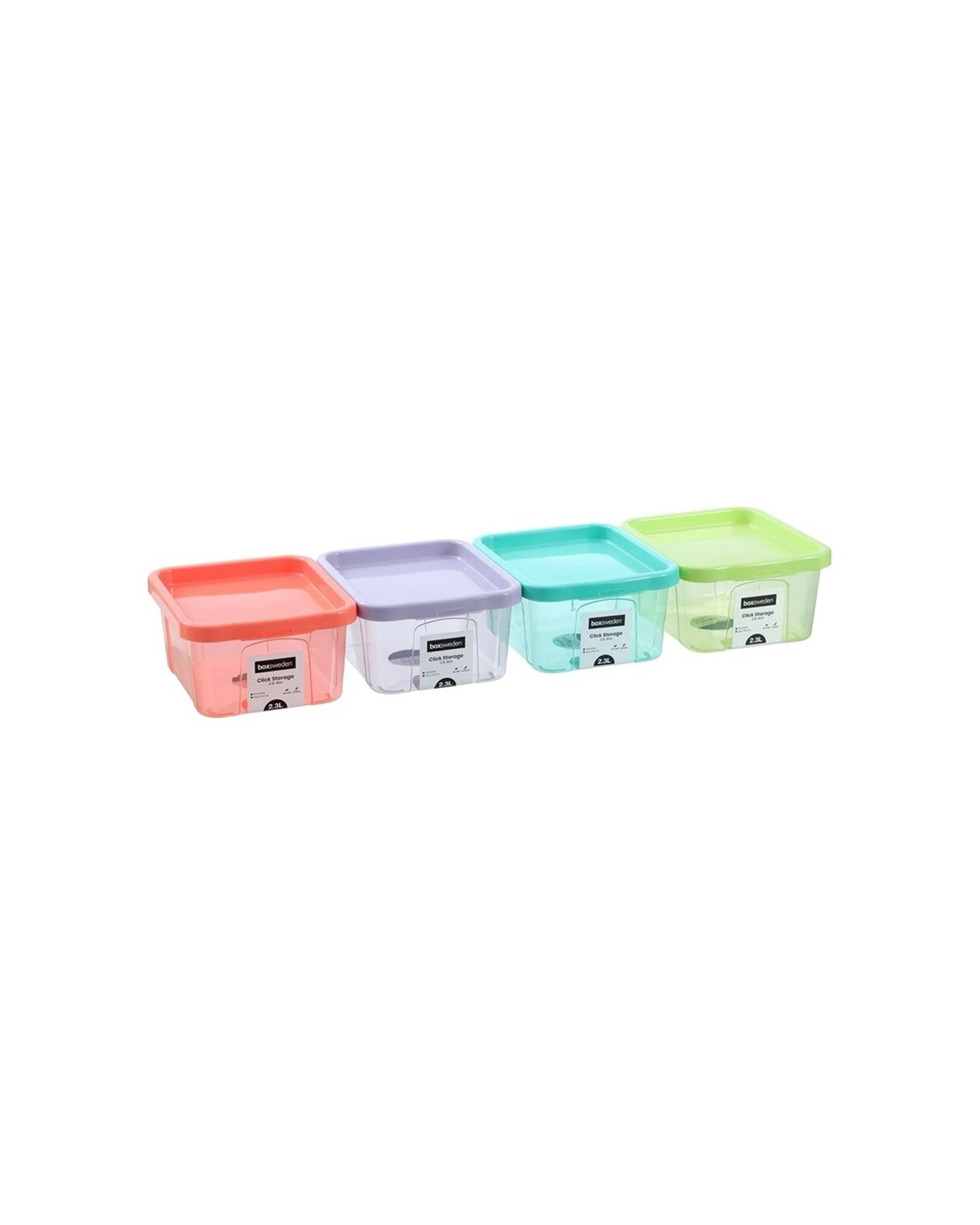 3 Boxsweden 12PK Click Storage Box Secure Lock Lid Home Organisation 2.3L - Multi, 3 of 7