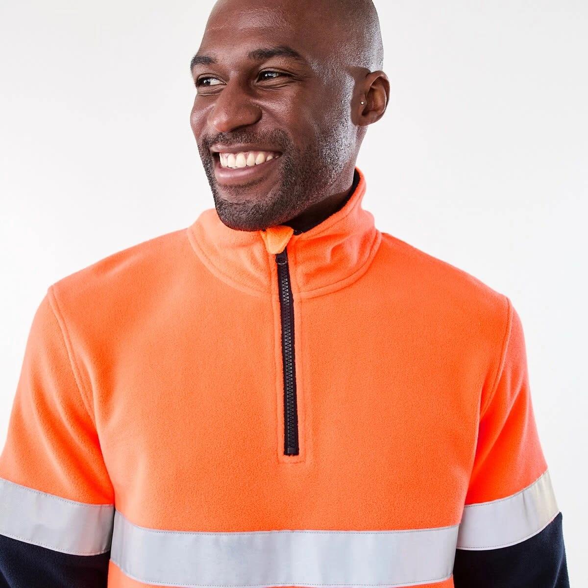 4 Workwear Hi-Visibility 1/4 Zip Polar Fleece Pullover Orange, 4 of 6