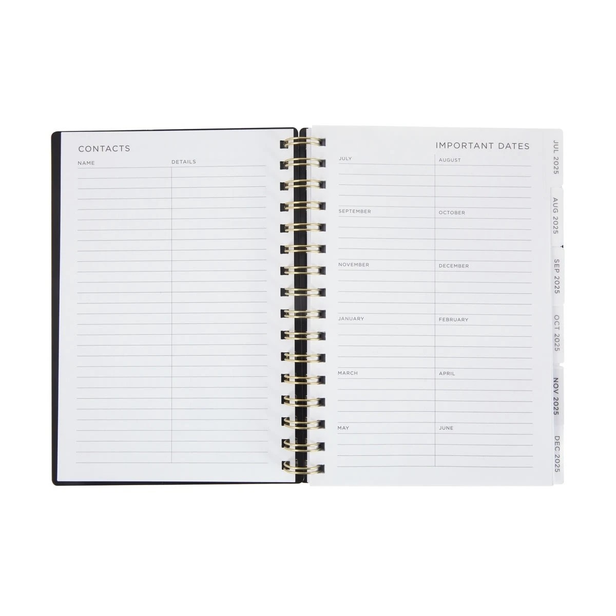 2 2025-26 A5 Spiral Weekly Diary - Black, 2 of 7
