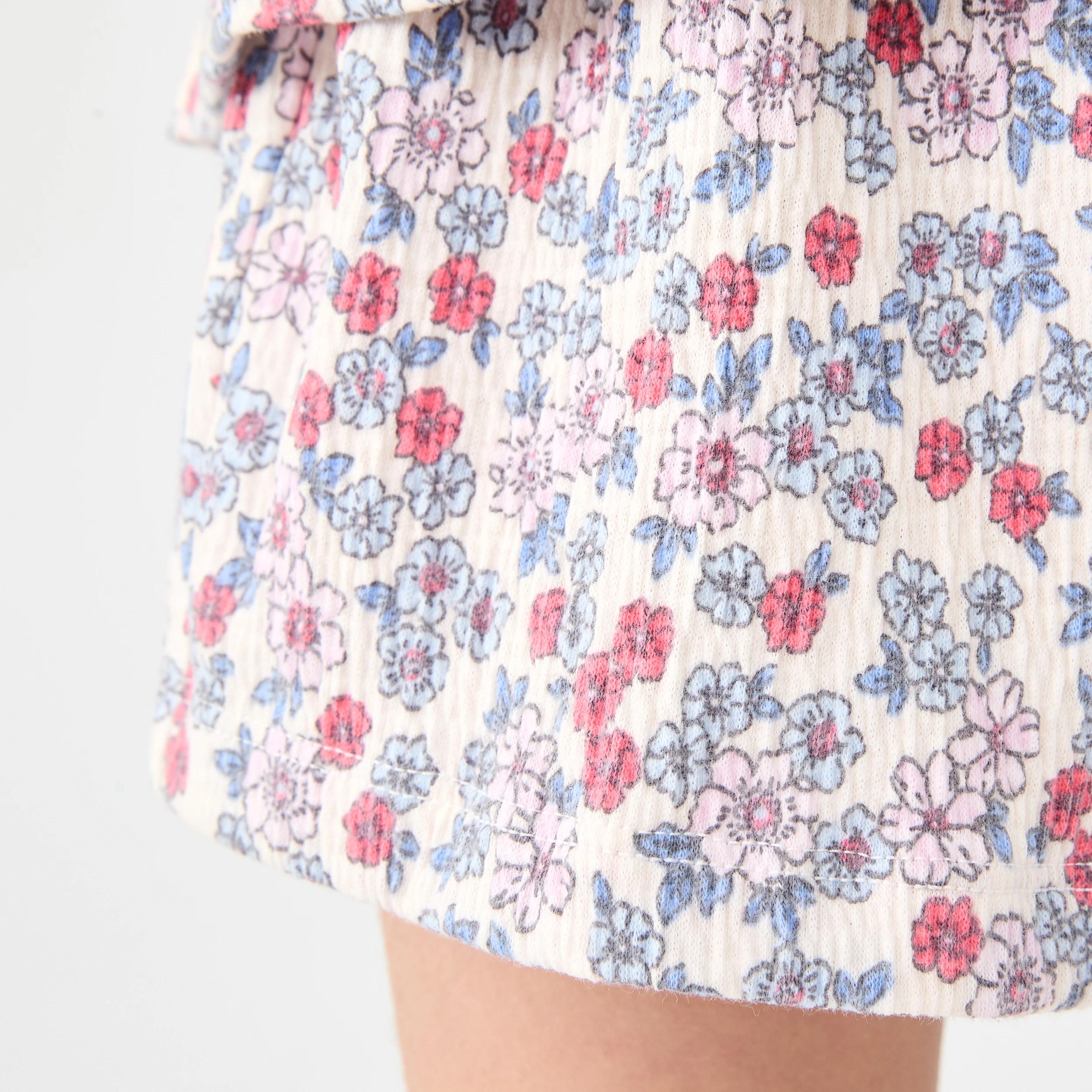 4 Print Crinkle Shorts Bge Floral, 4 of 6