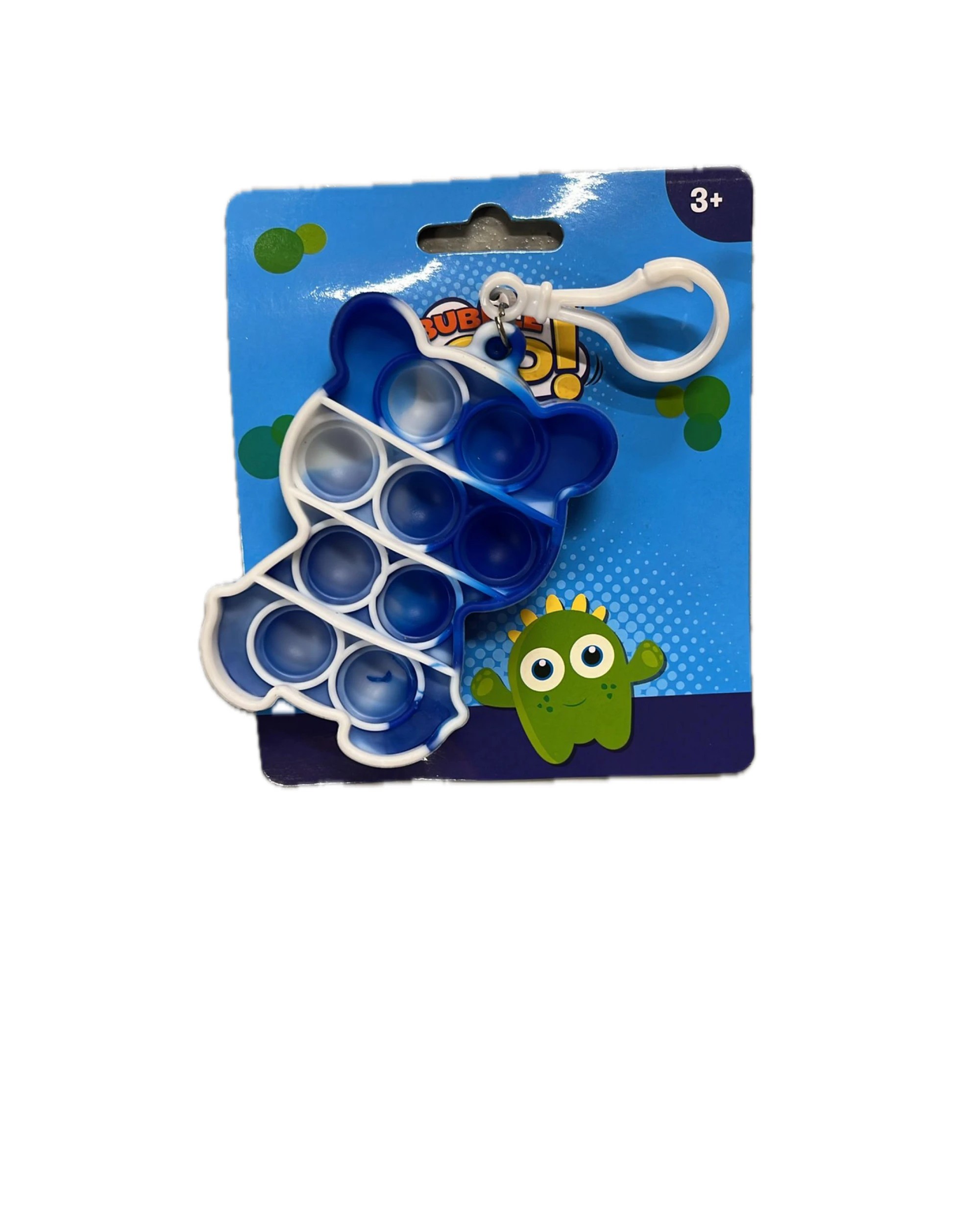 2 Bubble Pop Push It Fidget Keyring Squeeze Toy Sensory Silicone Stress Reliever, 2 of 5