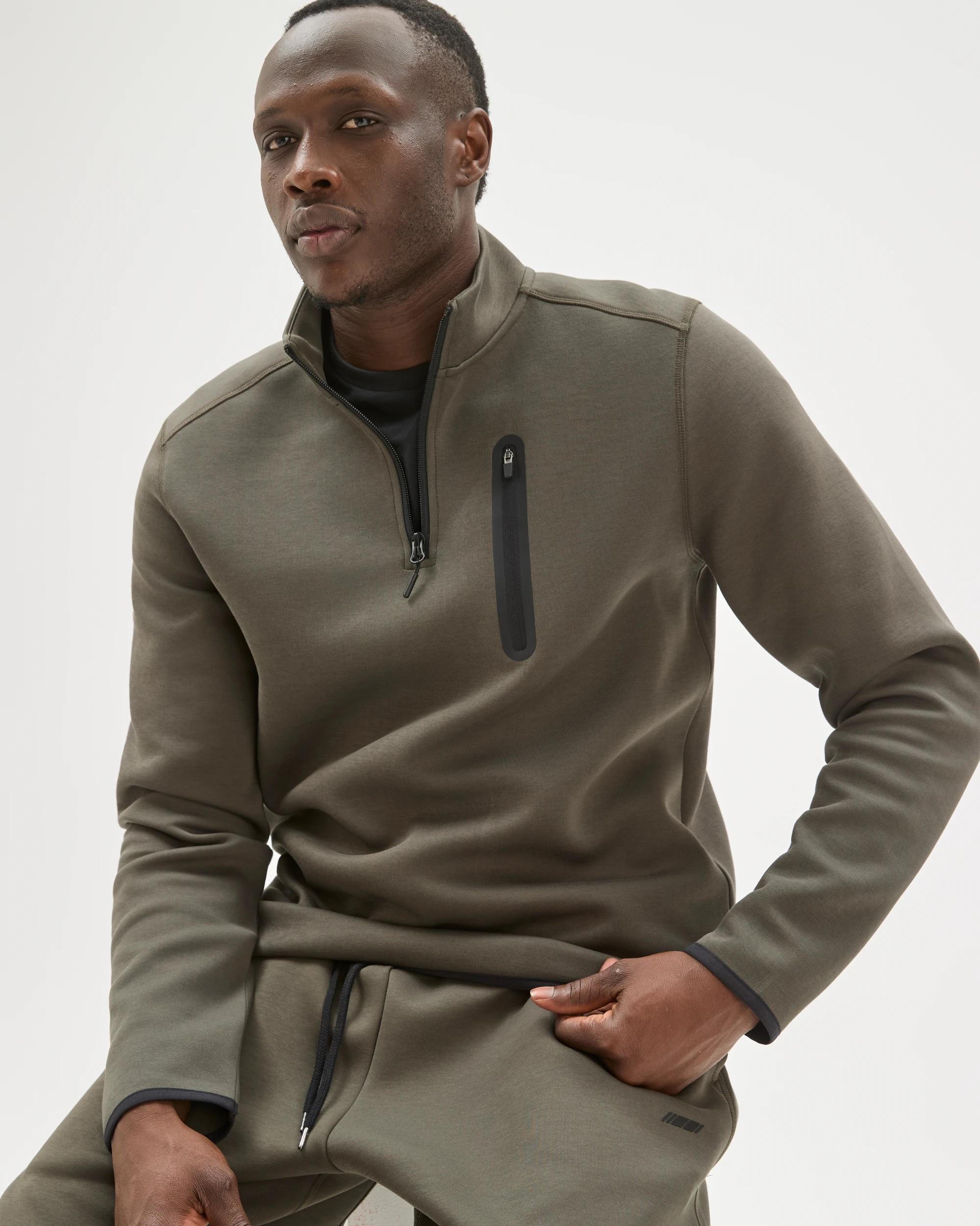 4 Target Active Australian Cotton Blend Tech Quarter Zip Jumper KHAKI, 4 of 6