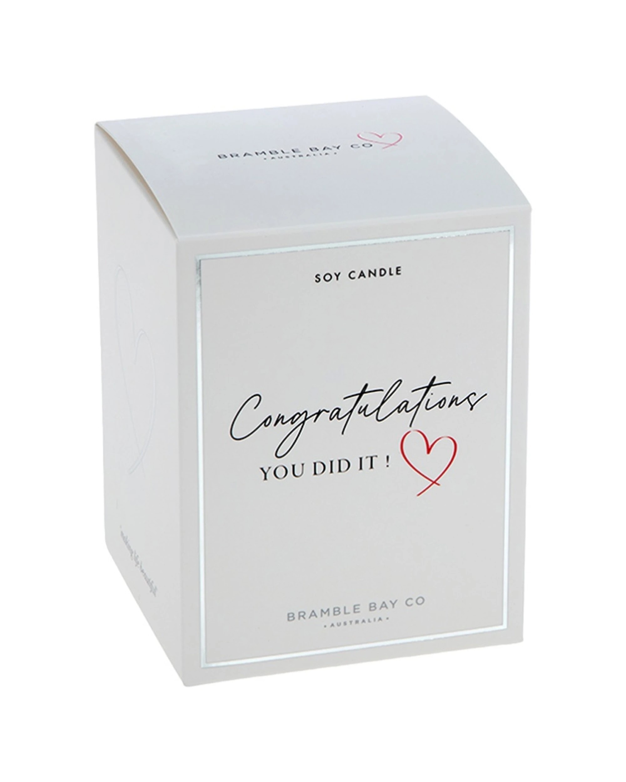 1 Bramble Bay Congrats You Did It Vanilla & Caramel Scented Soy Candle Home Fragrance 300g - White, 1 of 2