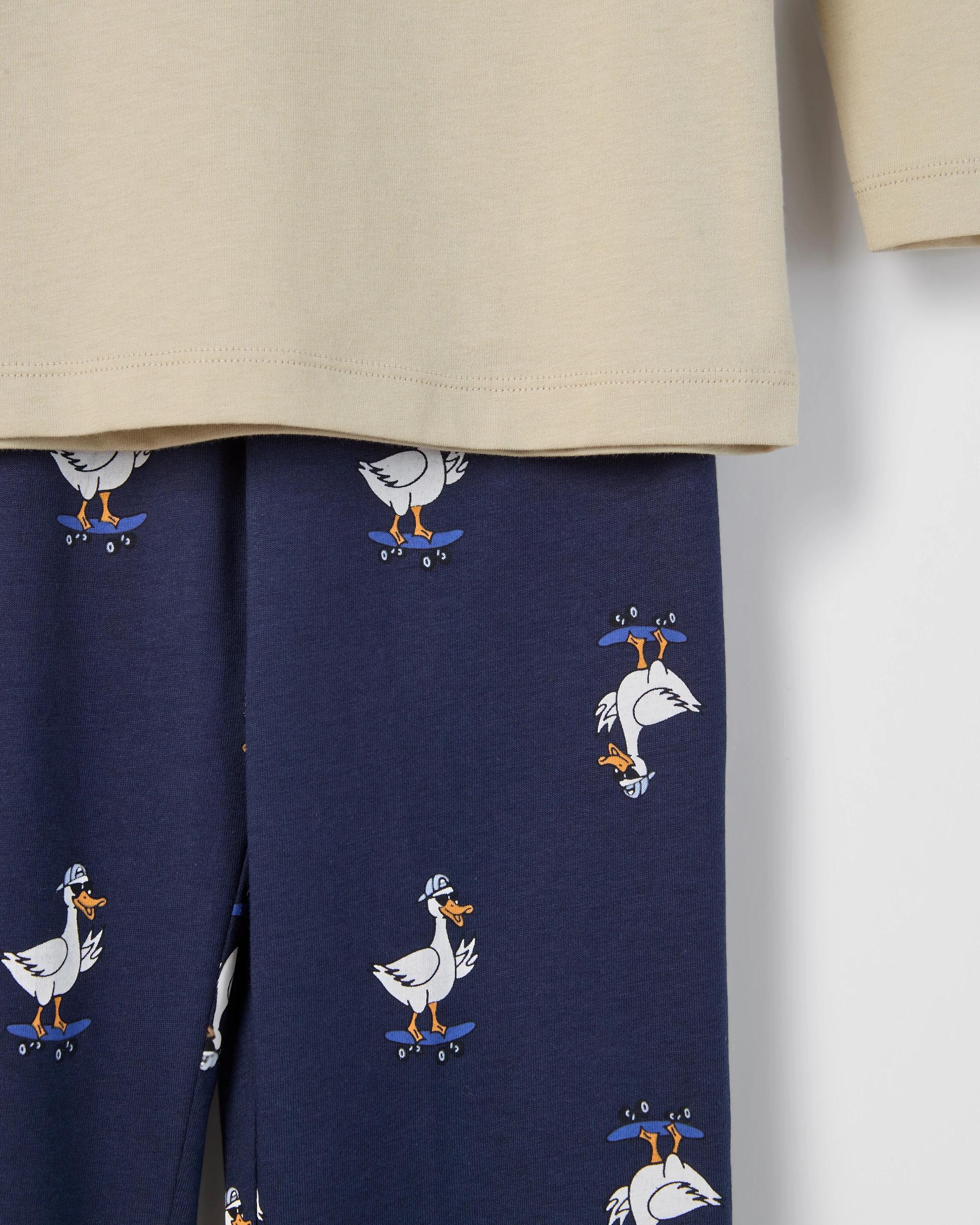 3 Target Kids Australian Cotton Younger Boys Oversized Lounge Knit Pyjama Set GOOSE, 3 of 5