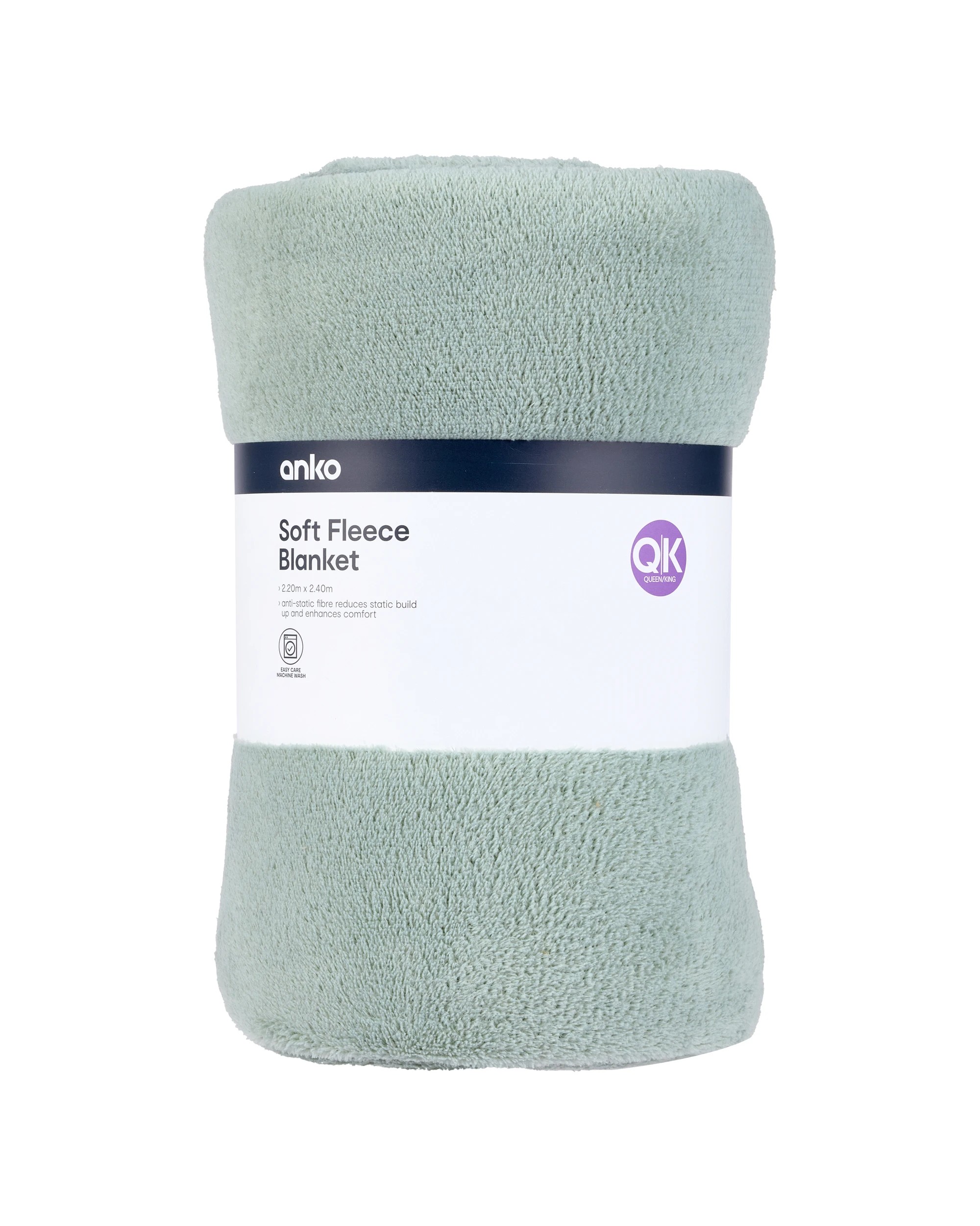 5 Soft Fleece Blanket - Queen/King Bed, Sage, 5 of 5