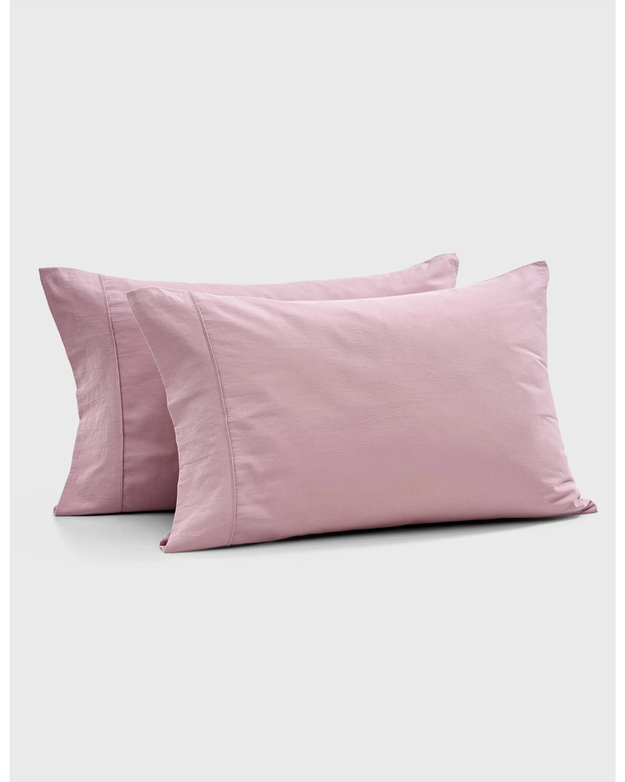 1 Dreamaker Bonnie Washed Cotton Standard Pillowcase Twin Pack 48x73cm - Pink Pearl, 1 of 6